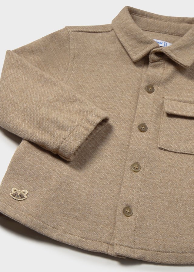 Camicia in Cotone Caldo Beige con Taschino Mayoral - dettaglio 1