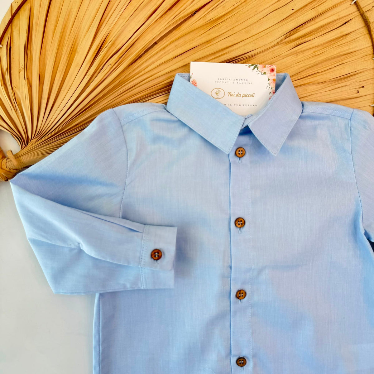 CAMICIA IN COTONE CALDO CIELO - Noi da piccoli