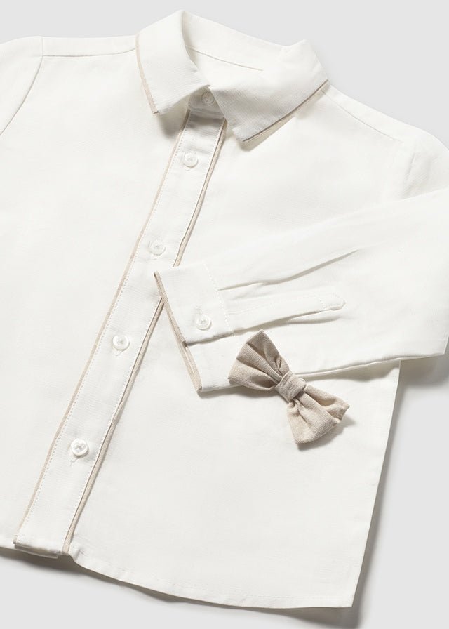 CAMICIA IN COTONE CON PAPILLON BIANCO - Noi da piccoli