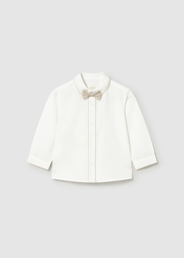 CAMICIA IN COTONE CON PAPILLON BIANCO - Noi da piccoli