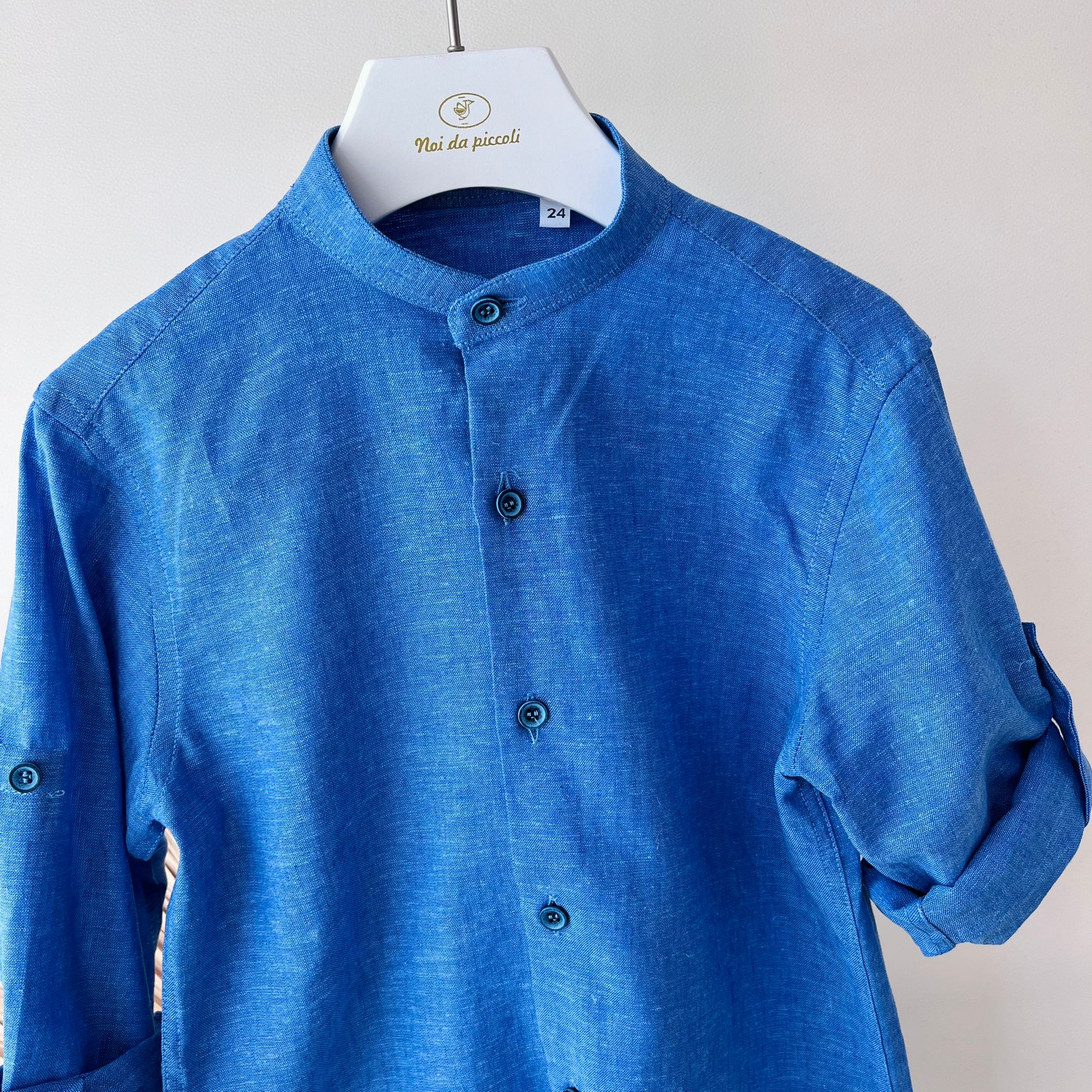 CAMICIA IN COTONE E LINO AVION - Noi da piccoli