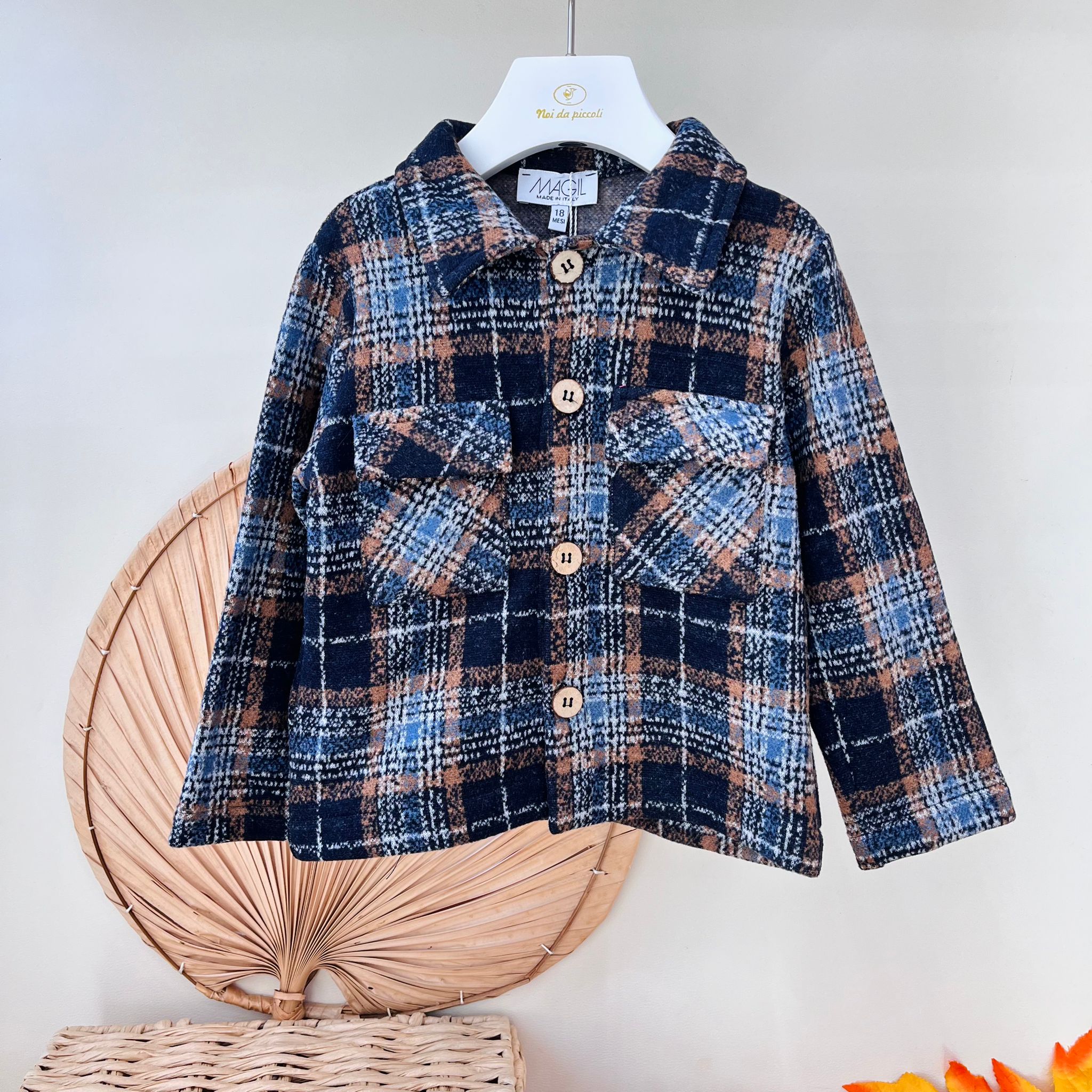 CAMICINA CASUAL CON BOTTONCINI CON VARIE SFUMATURE BLU - Noi da piccoli