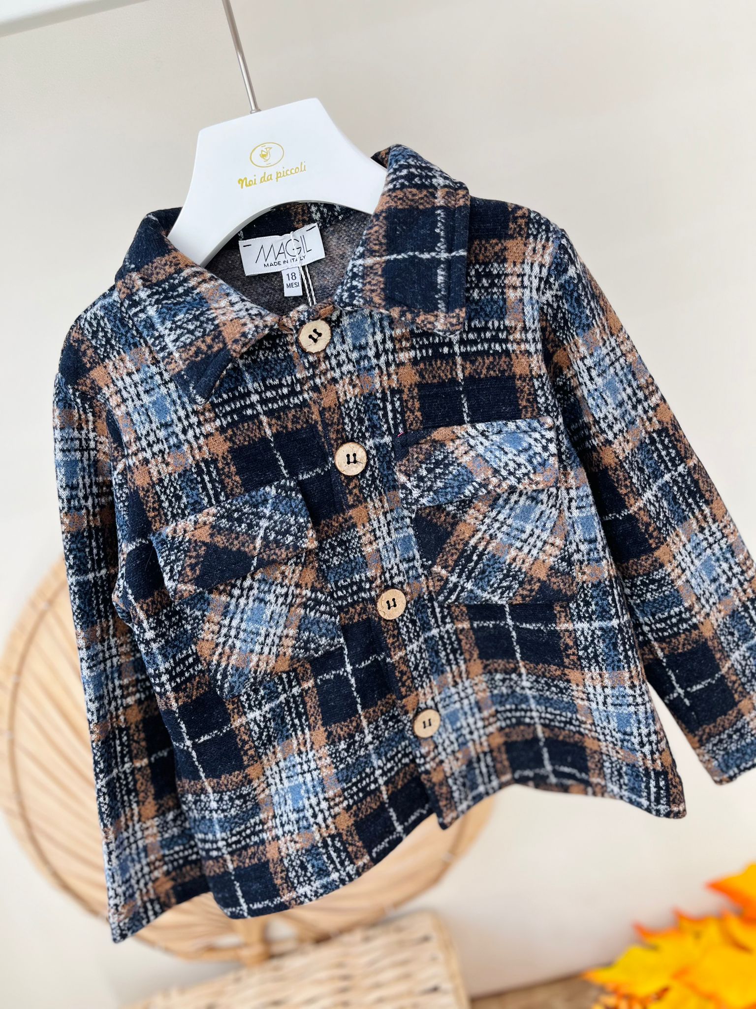 CAMICINA CASUAL CON BOTTONCINI CON VARIE SFUMATURE BLU - Noi da piccoli