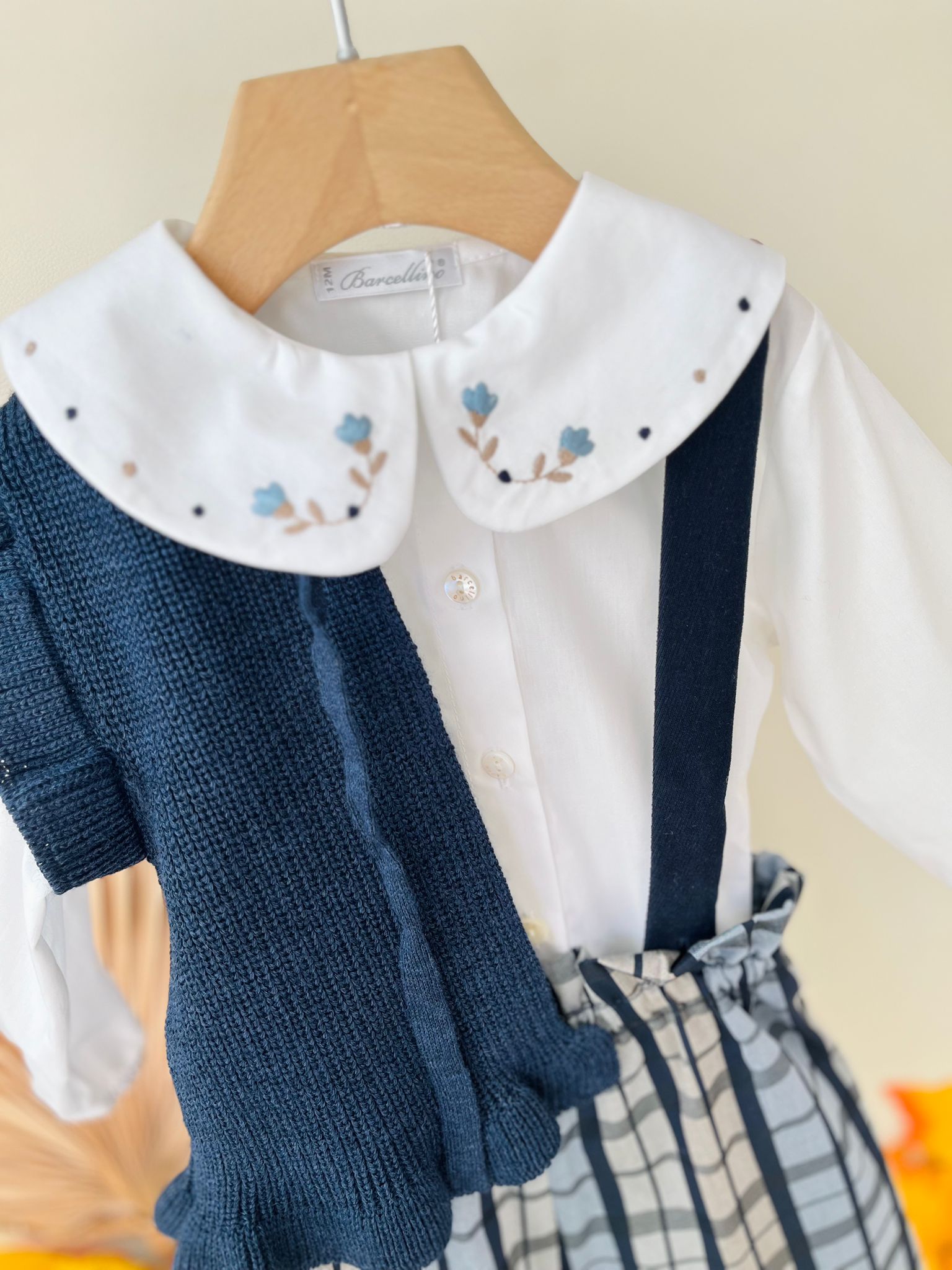 CAMICINA CON SALOPETTE E GILET NAVY - Noi da piccoli
