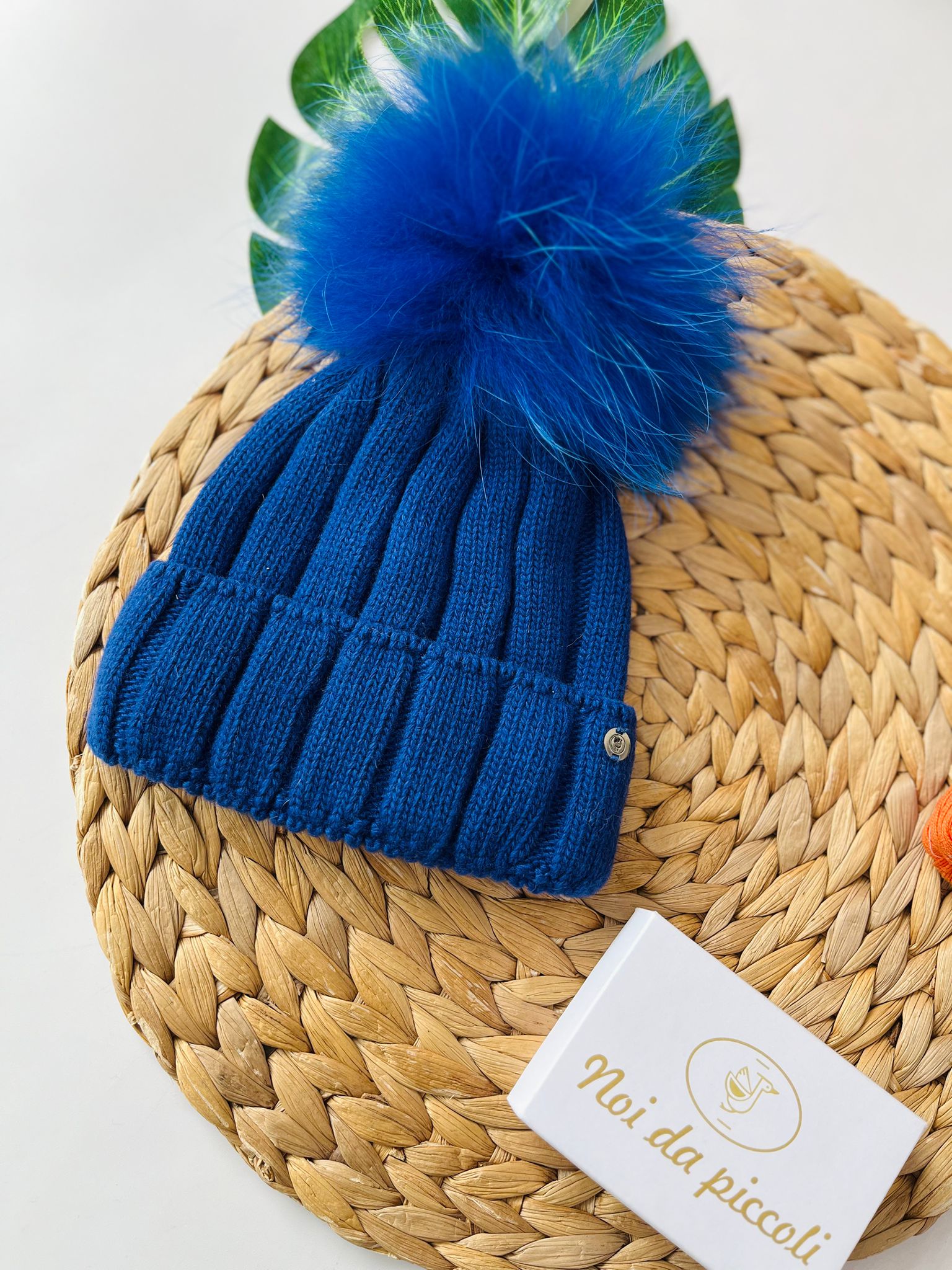 CAPPELLINO A COSTE 1 PON POM LANA E CASHMERE ROYAL - Noi da piccoli