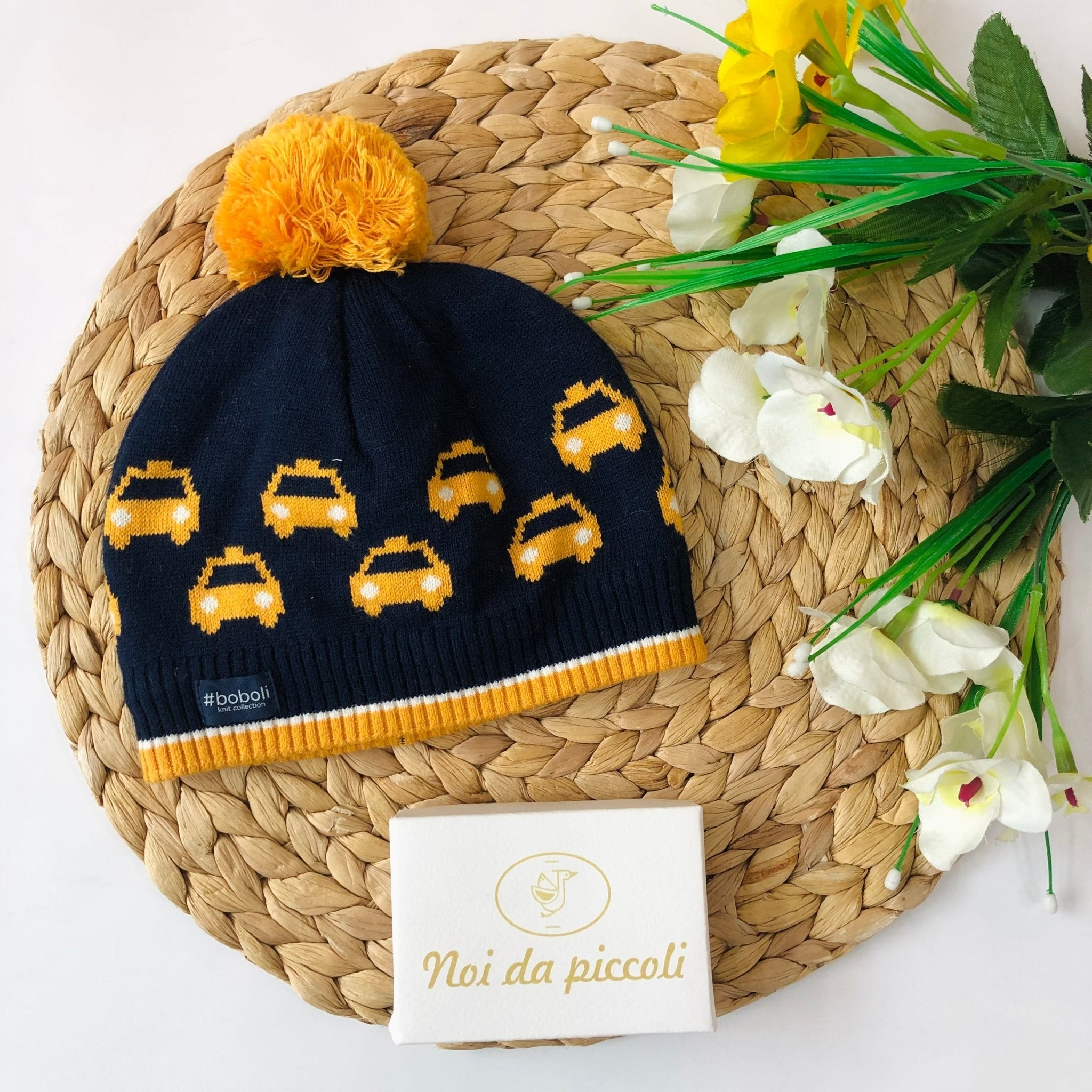 CAPPELLINO BLU E ARANCIO MACCHINA - Noi da piccoli