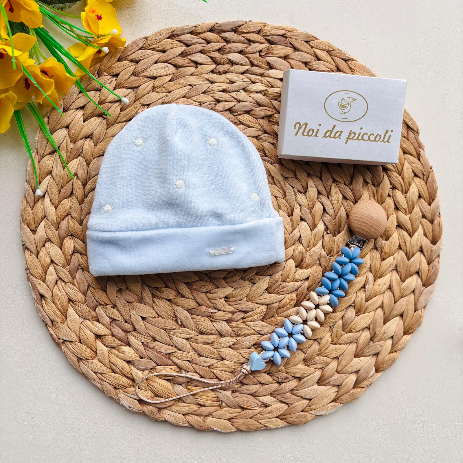 CAPPELLINO CON POIS CINIGLIA CIELO - Noi da piccoli