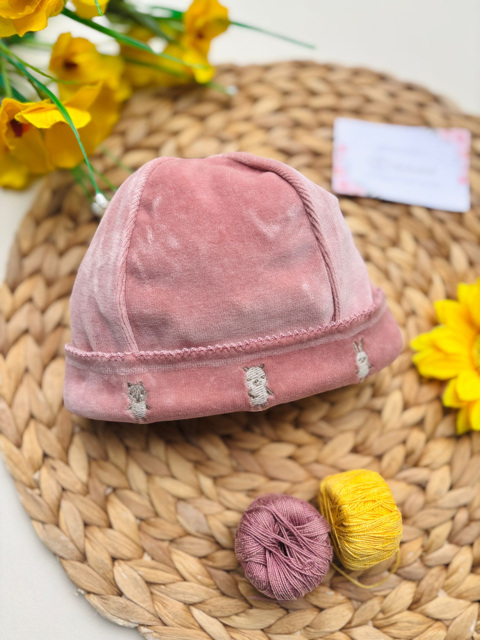 CAPPELLINO IN CINIGLIA ROSA SCURO - Noi da piccoli