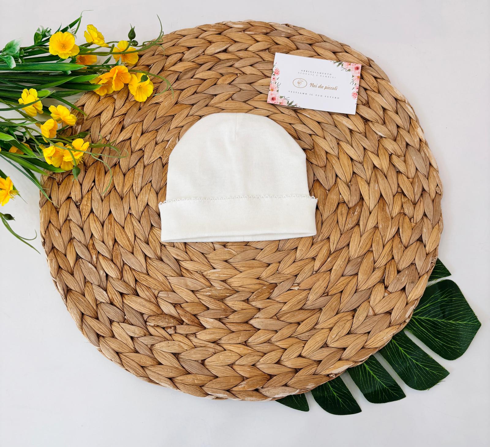 CAPPELLINO IN COTONE BIANCO - Noi da piccoli