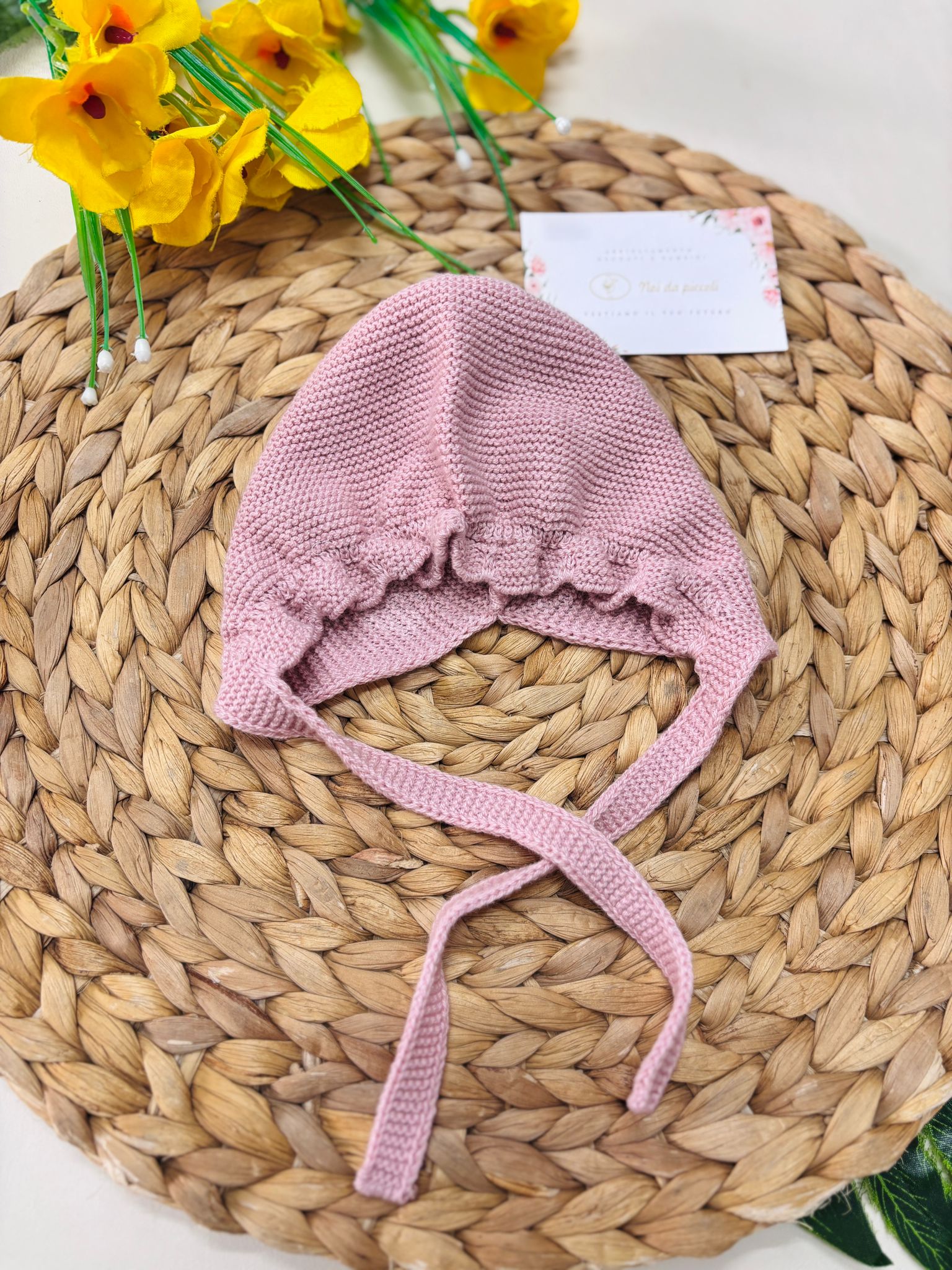 CAPPELLINO IN COTONE ROSA - Noi da piccoli