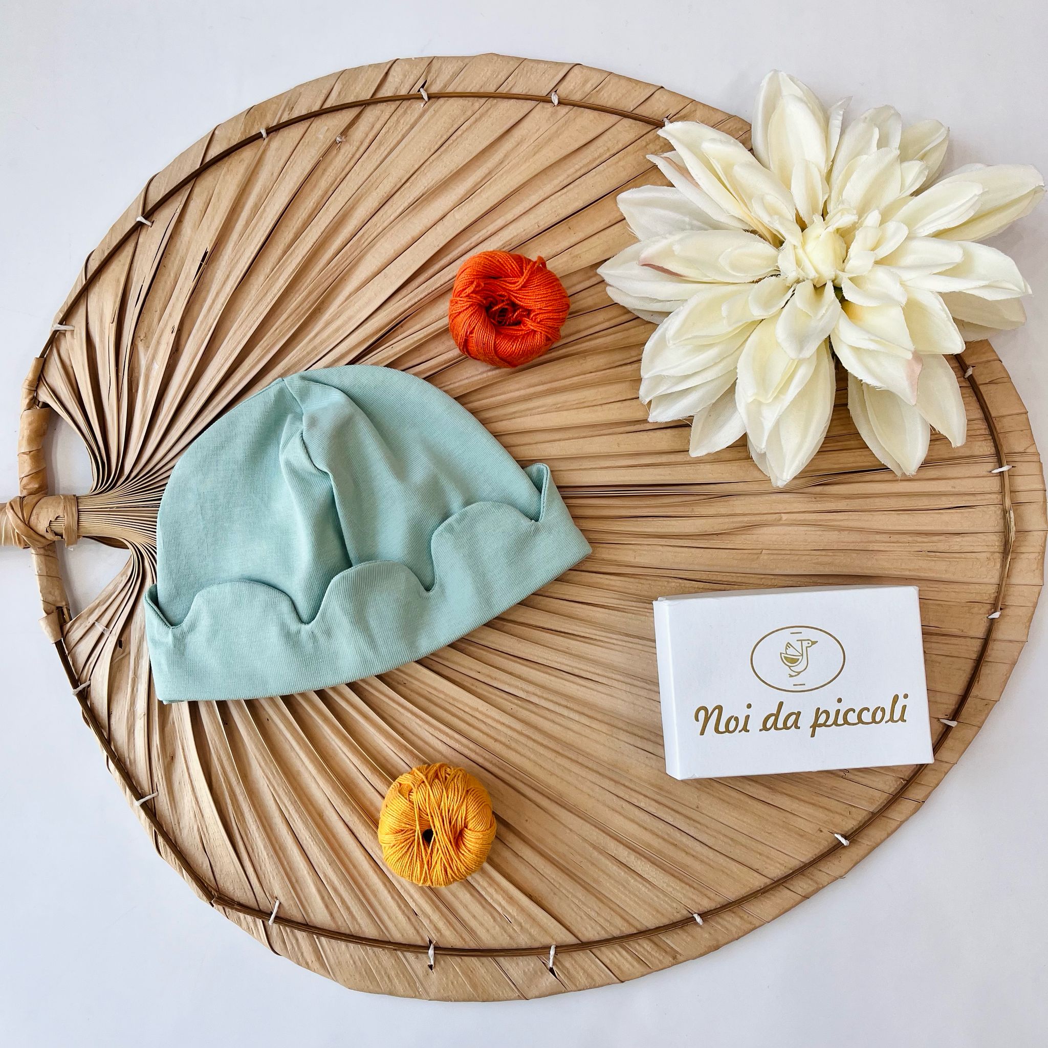 CAPPELLINO ONDULATO VERDE COTONE - Noi da piccoli