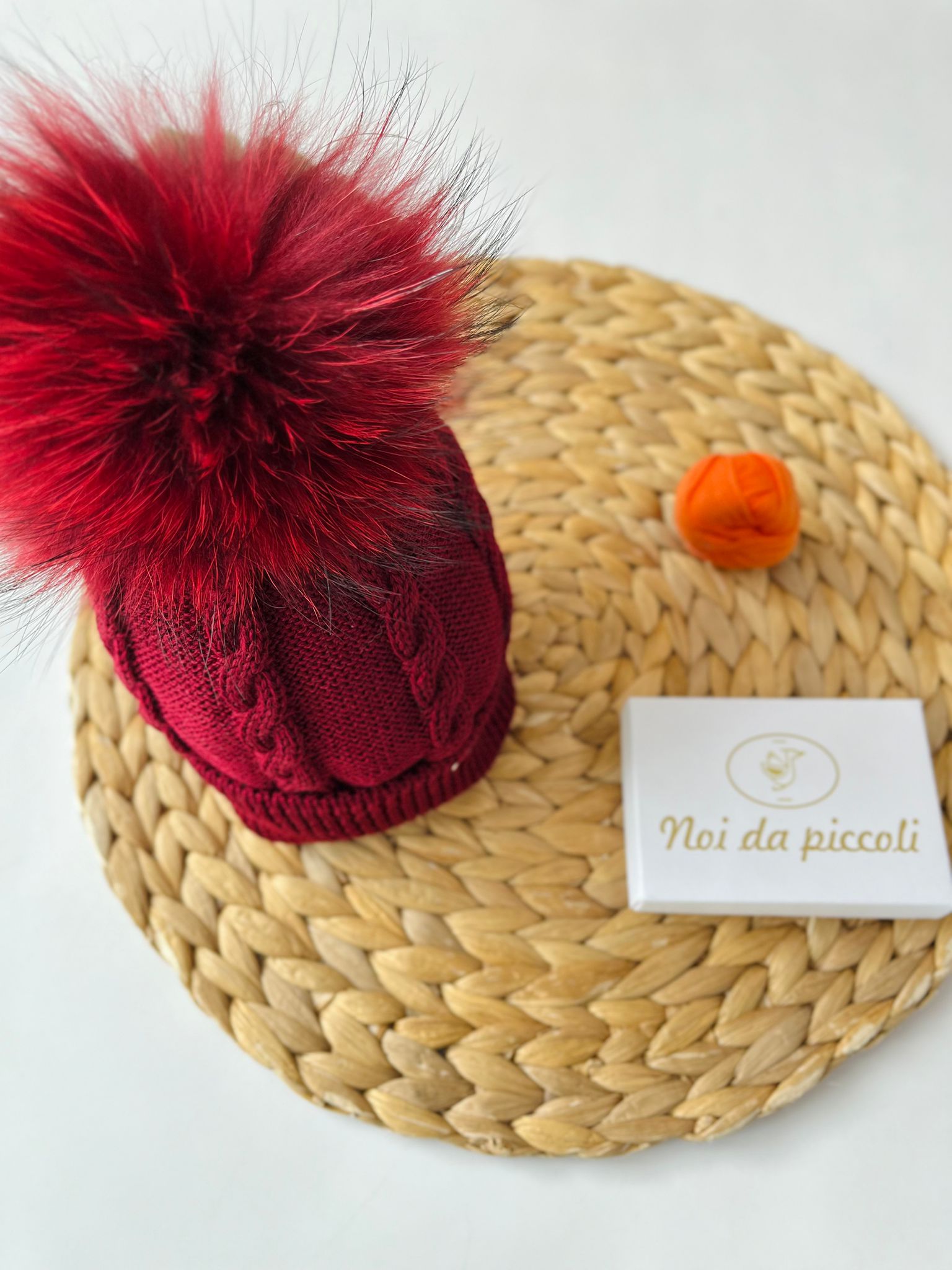 CAPPELLINO TORCHON 1 PON POM MOURMASKY Lana BORDEAUX - Noi da piccoli