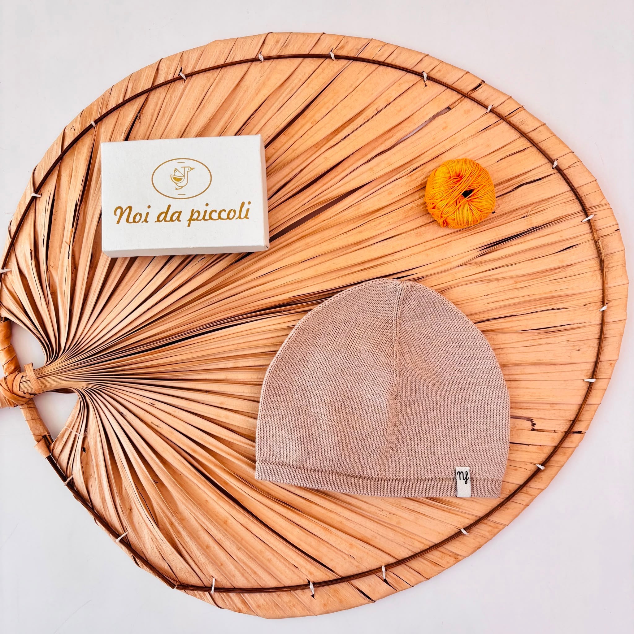 CAPPELLO 100% PURA LANA MERINO EXTRAFINE BEIGE - Noi da piccoli