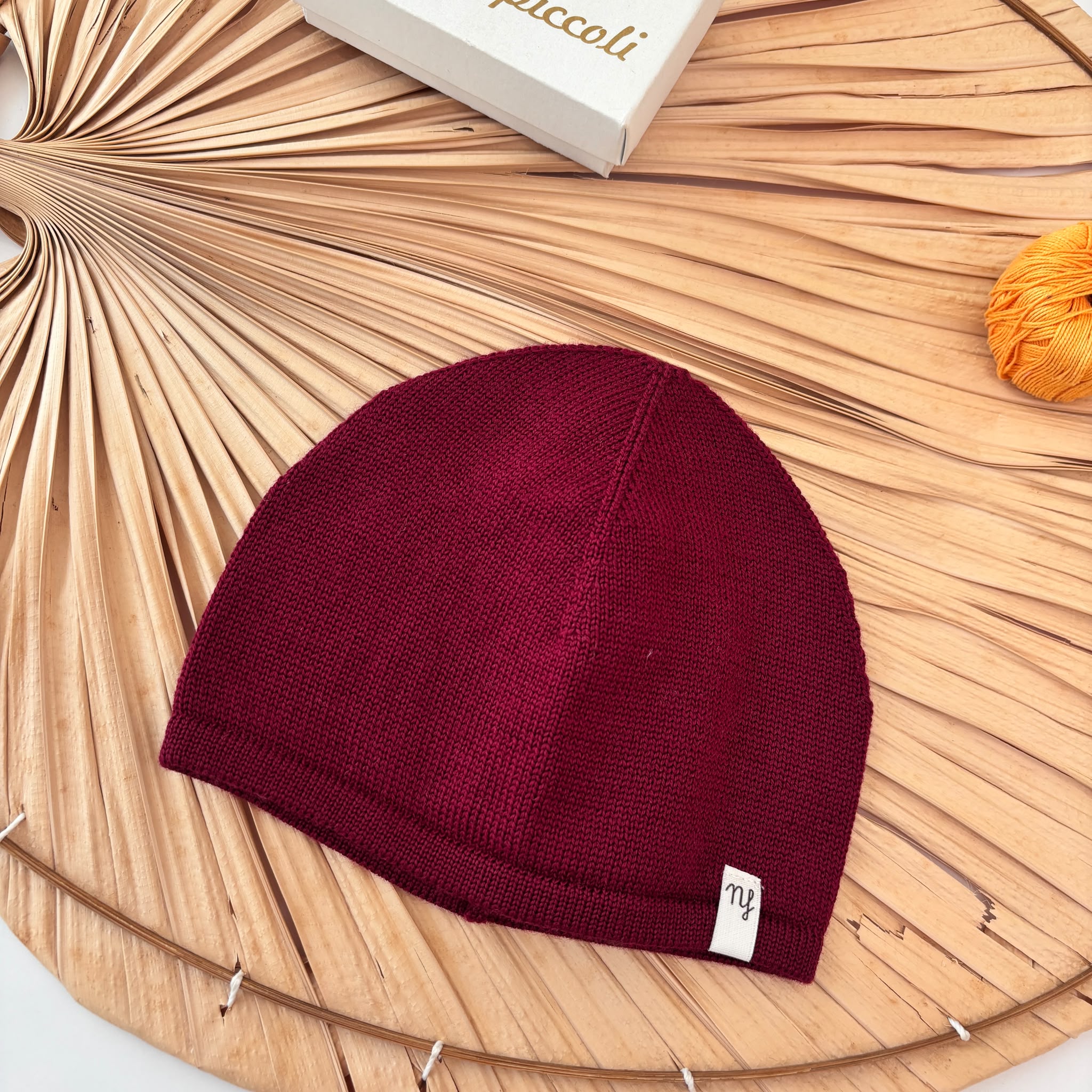 CAPPELLO 100% PURA LANA MERINO EXTRAFINE BORDEAUX - Noi da piccoli