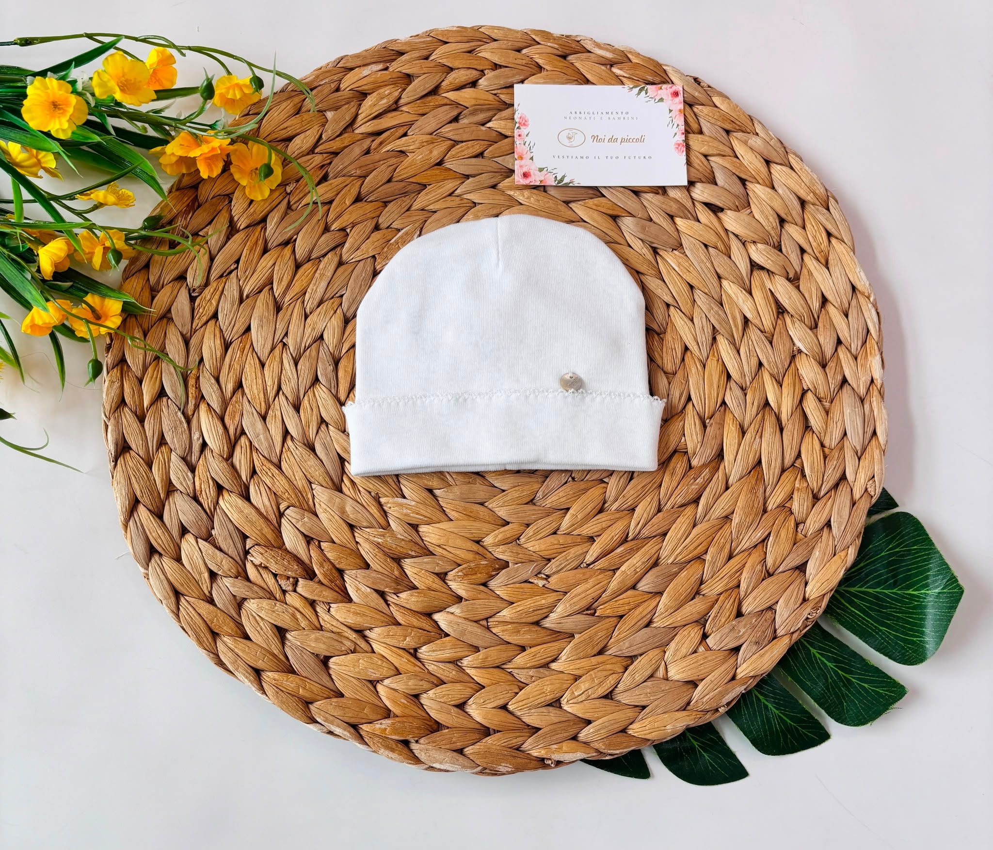 CAPPELLO COTONE CALDO BIANCO - Noi da piccoli