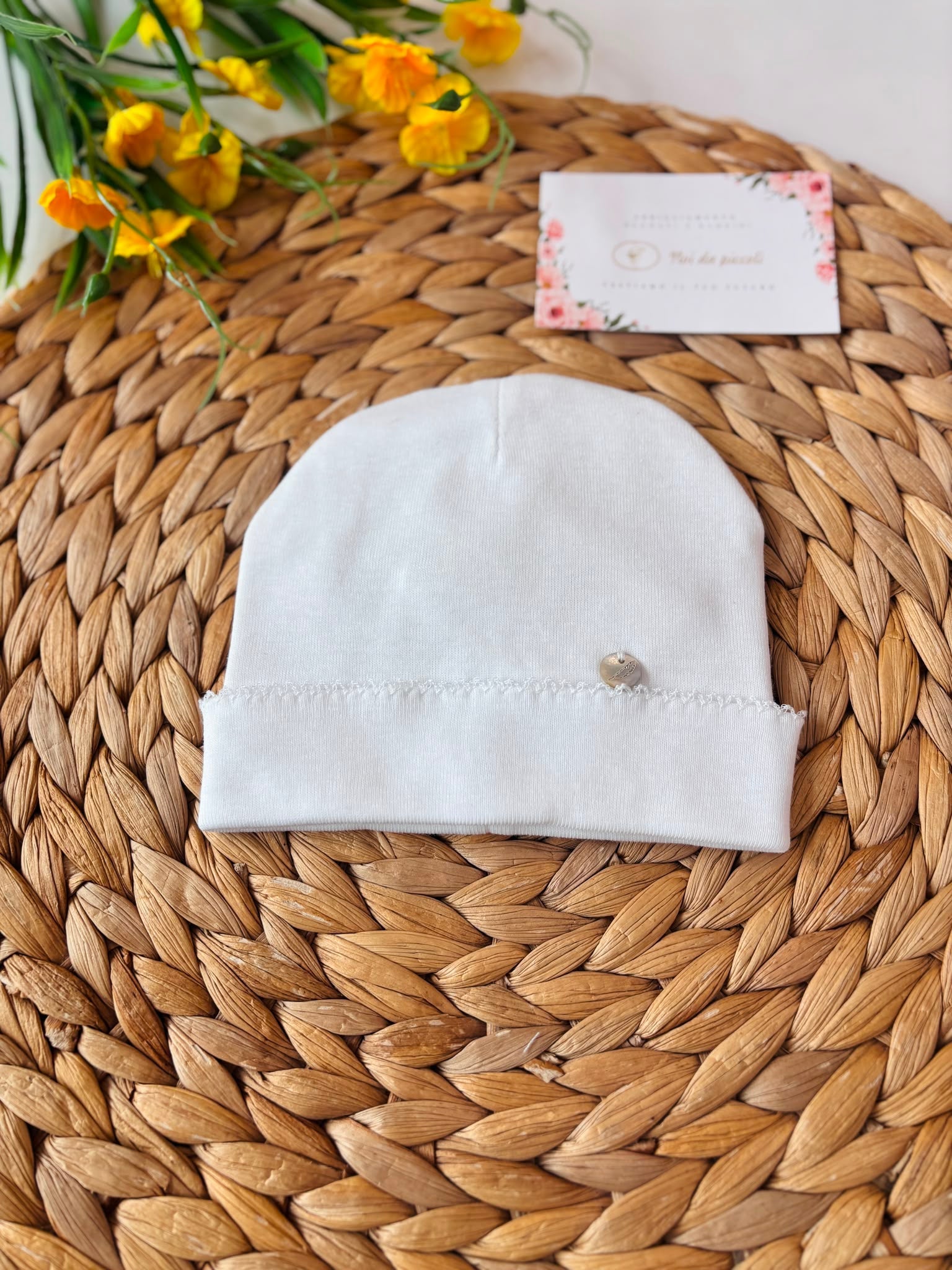 CAPPELLO COTONE CALDO BIANCO - Noi da piccoli