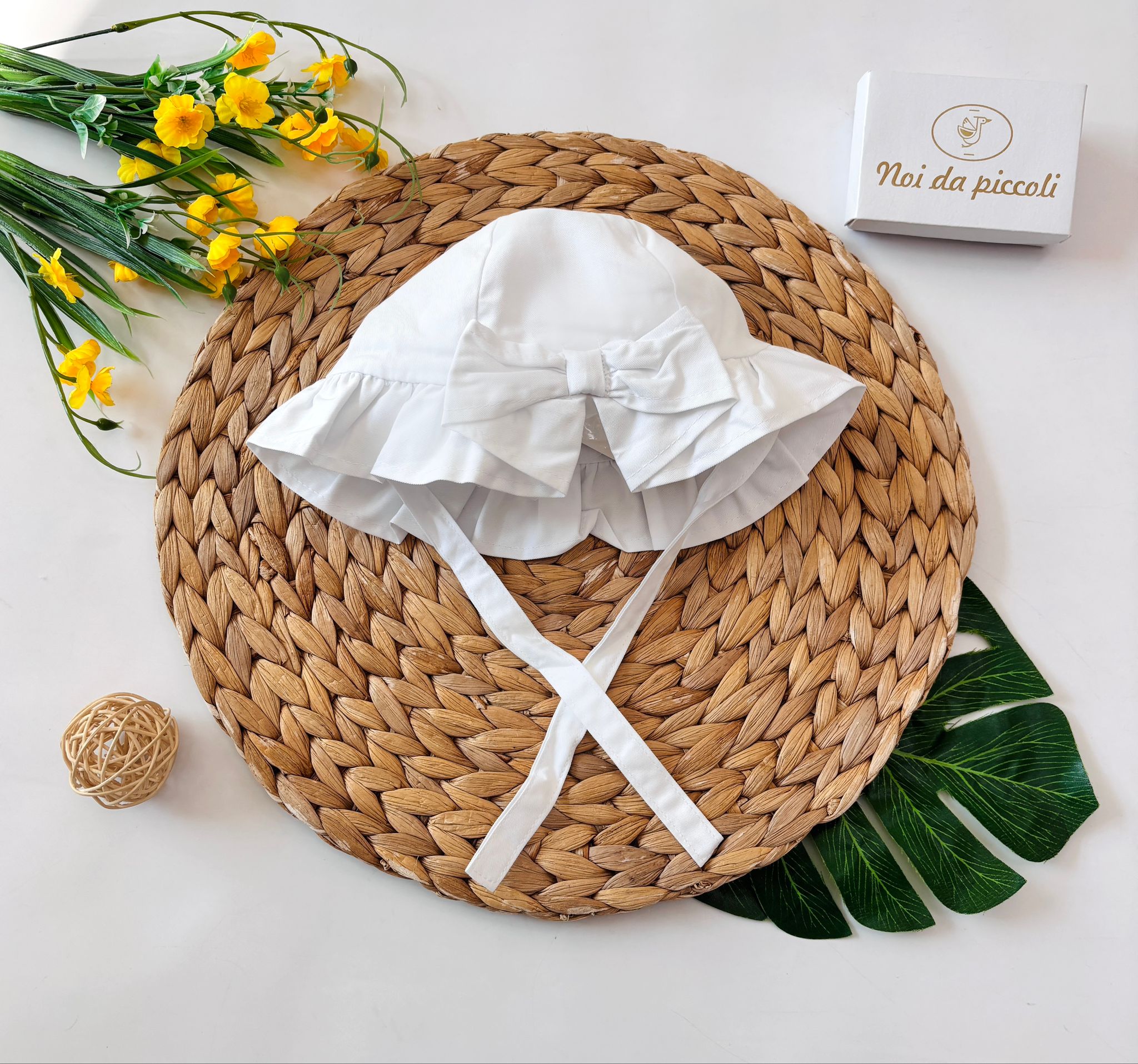 CAPPELLO IN COTONE BIANCO - Noi da piccoli