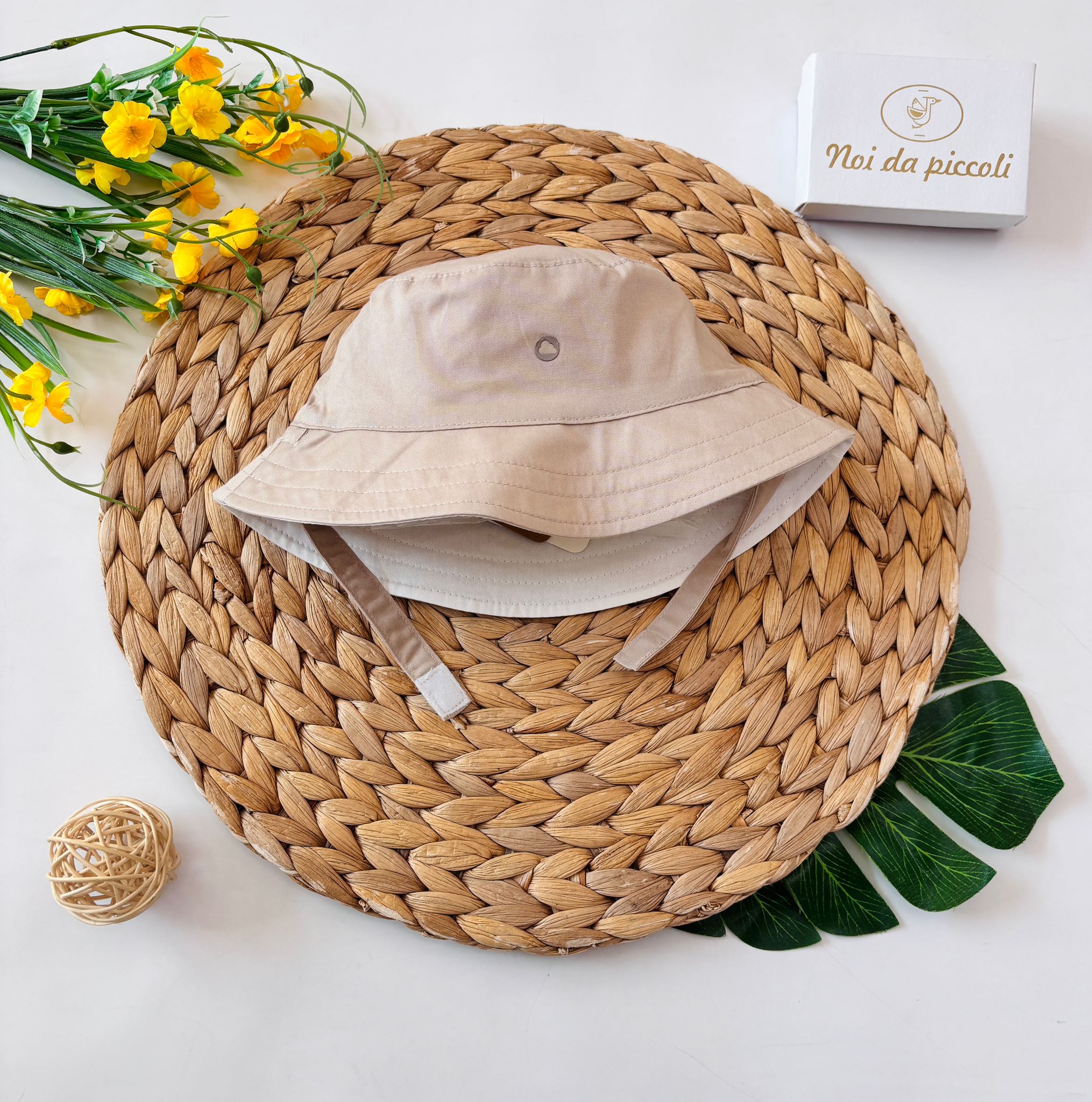 CAPPELLO IN COTONE ORSETTO BEIGE - Noi da piccoli