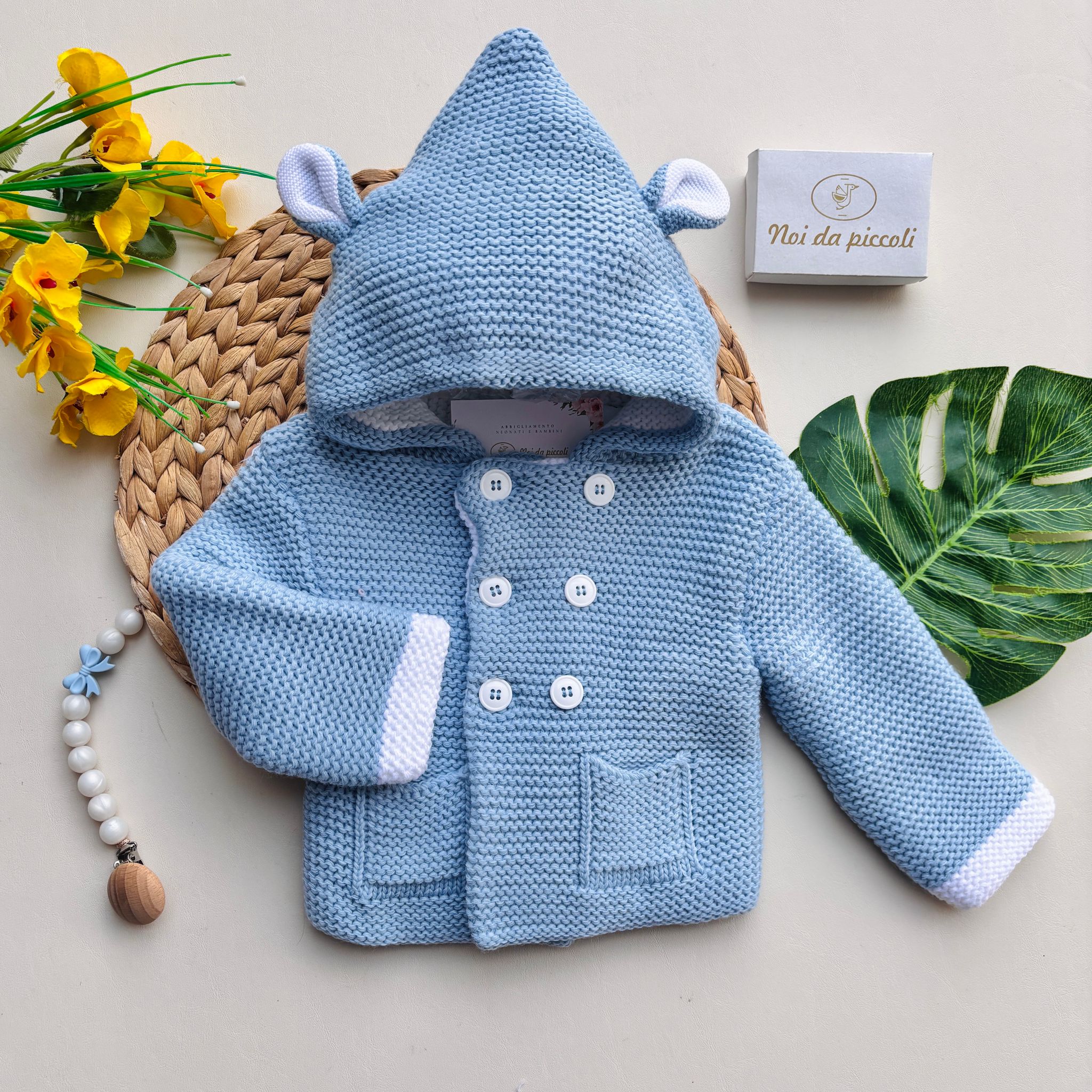 CAPPOTTINO BUNNY MAGLIA CALDA AZULADO - Noi da piccoli