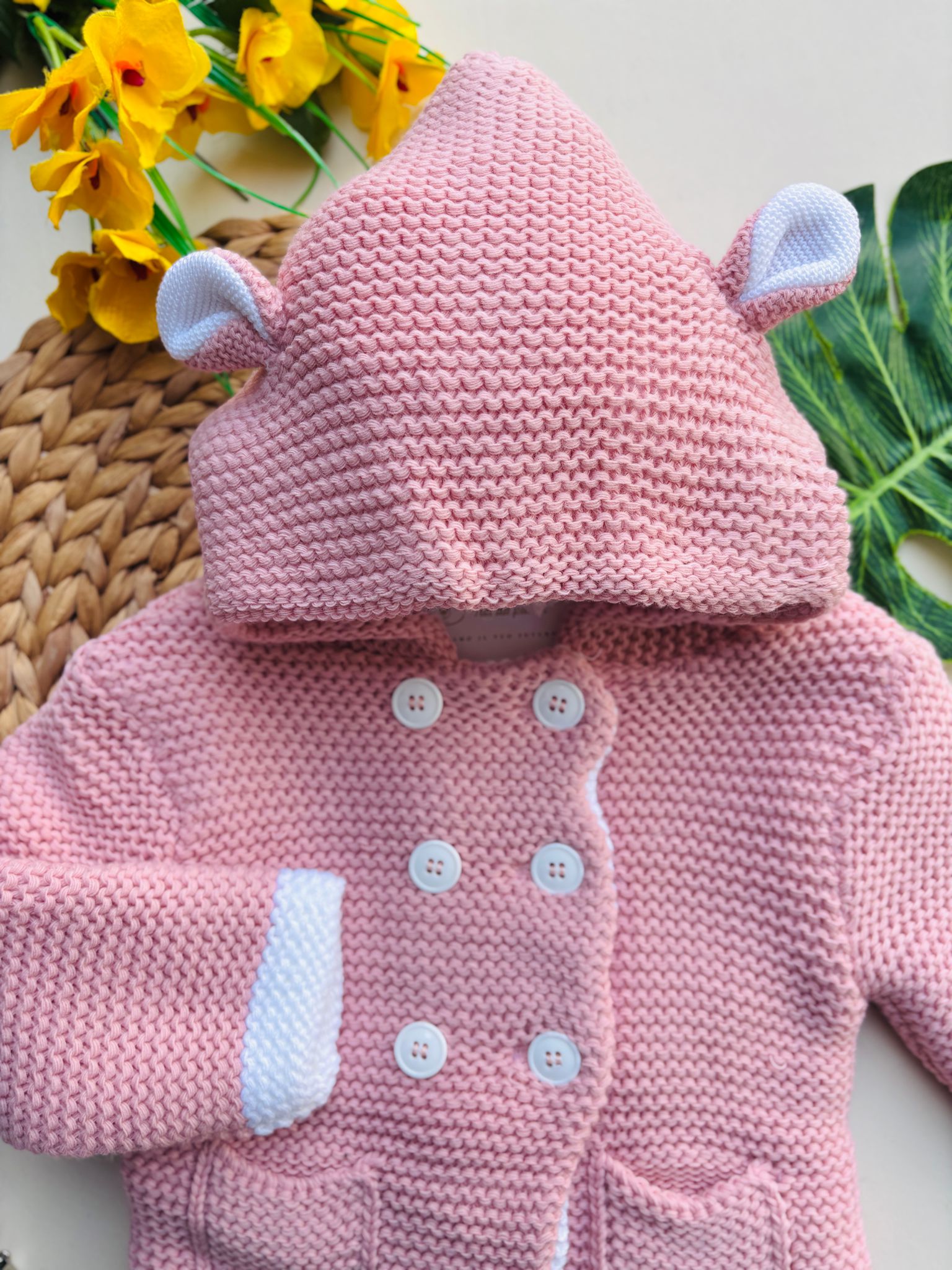 CAPPOTTINO BUNNY MAGLIA CALDA ROSA - Noi da piccoli