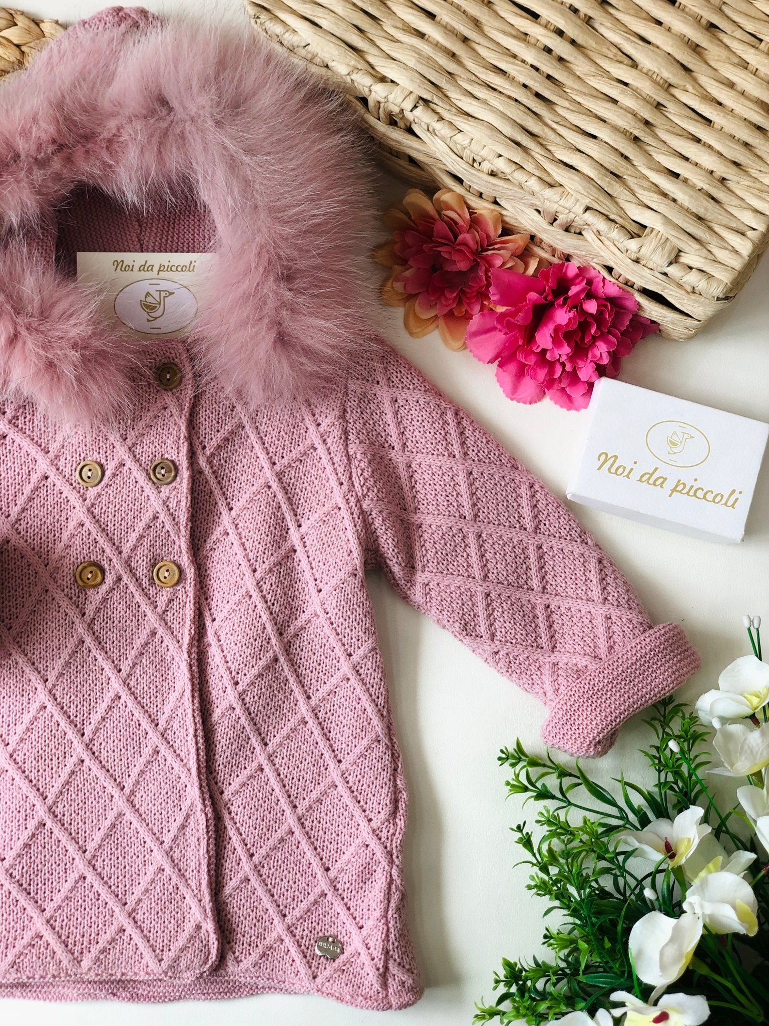 CAPPOTTINO FILATO CALDO MAQUILLAJE CON PELLICCETTA TONO SU TONO - Noi da piccoli