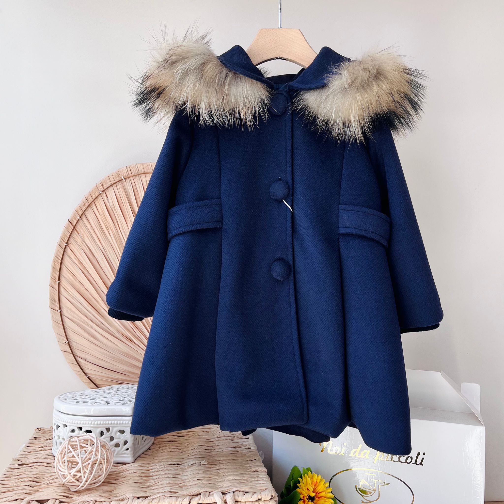 CAPPOTTINO IN PANNO BLU NOTTE - Noi da piccoli