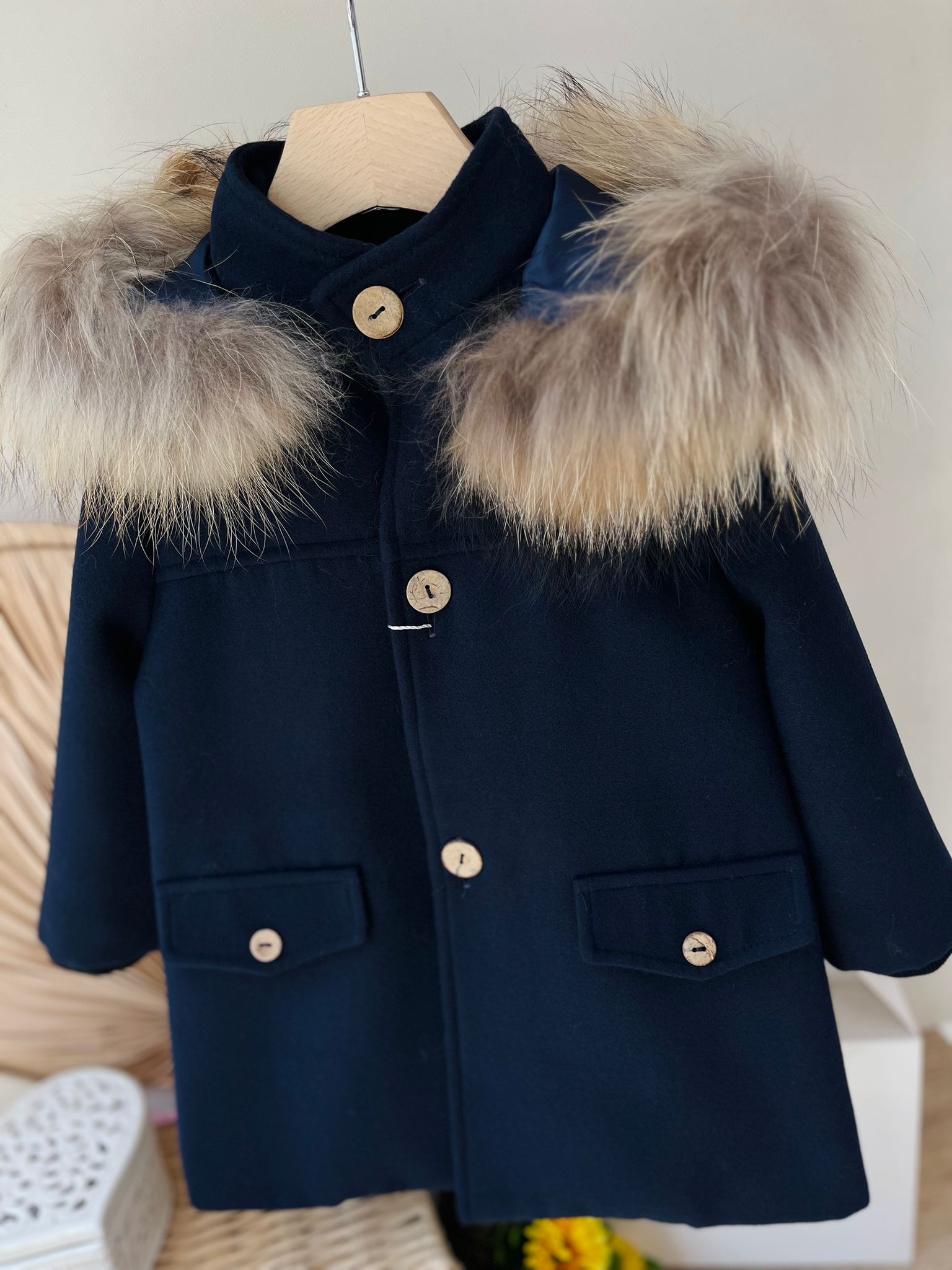 CAPPOTTINO IN PANNO BLU NOTTE - Noi da piccoli