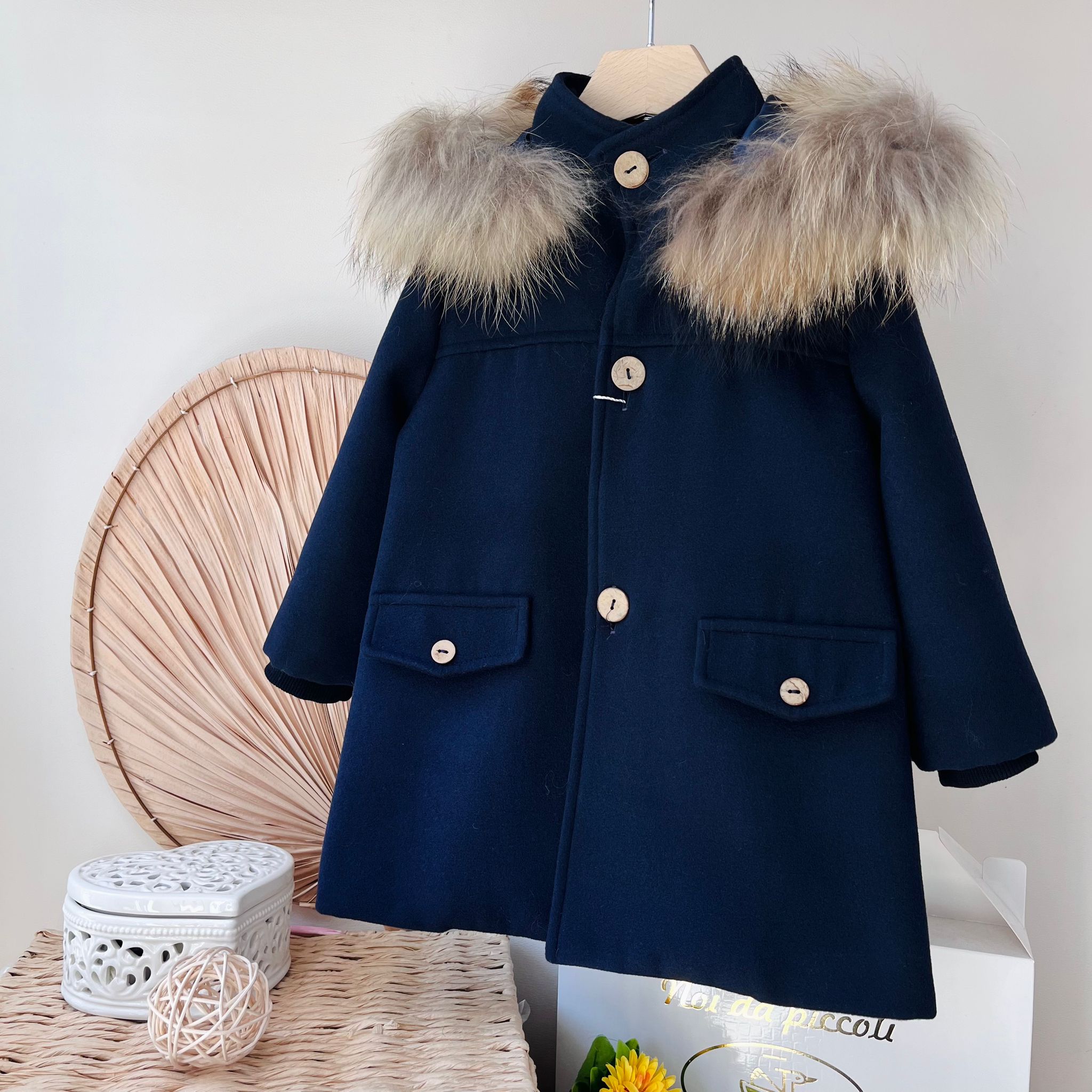 CAPPOTTINO IN PANNO BLU NOTTE - Noi da piccoli