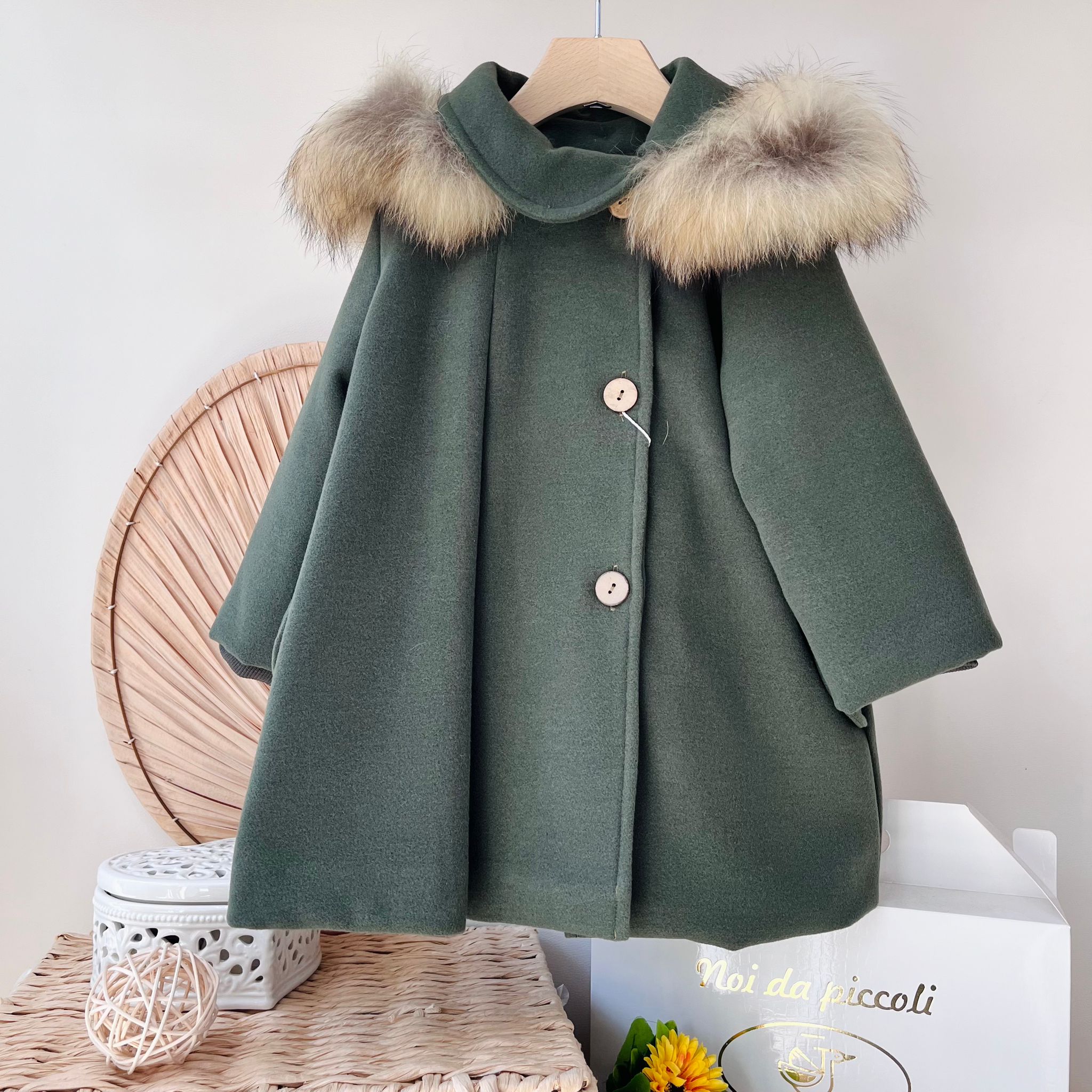 CAPPOTTINO IN PANNO VERDE - Noi da piccoli