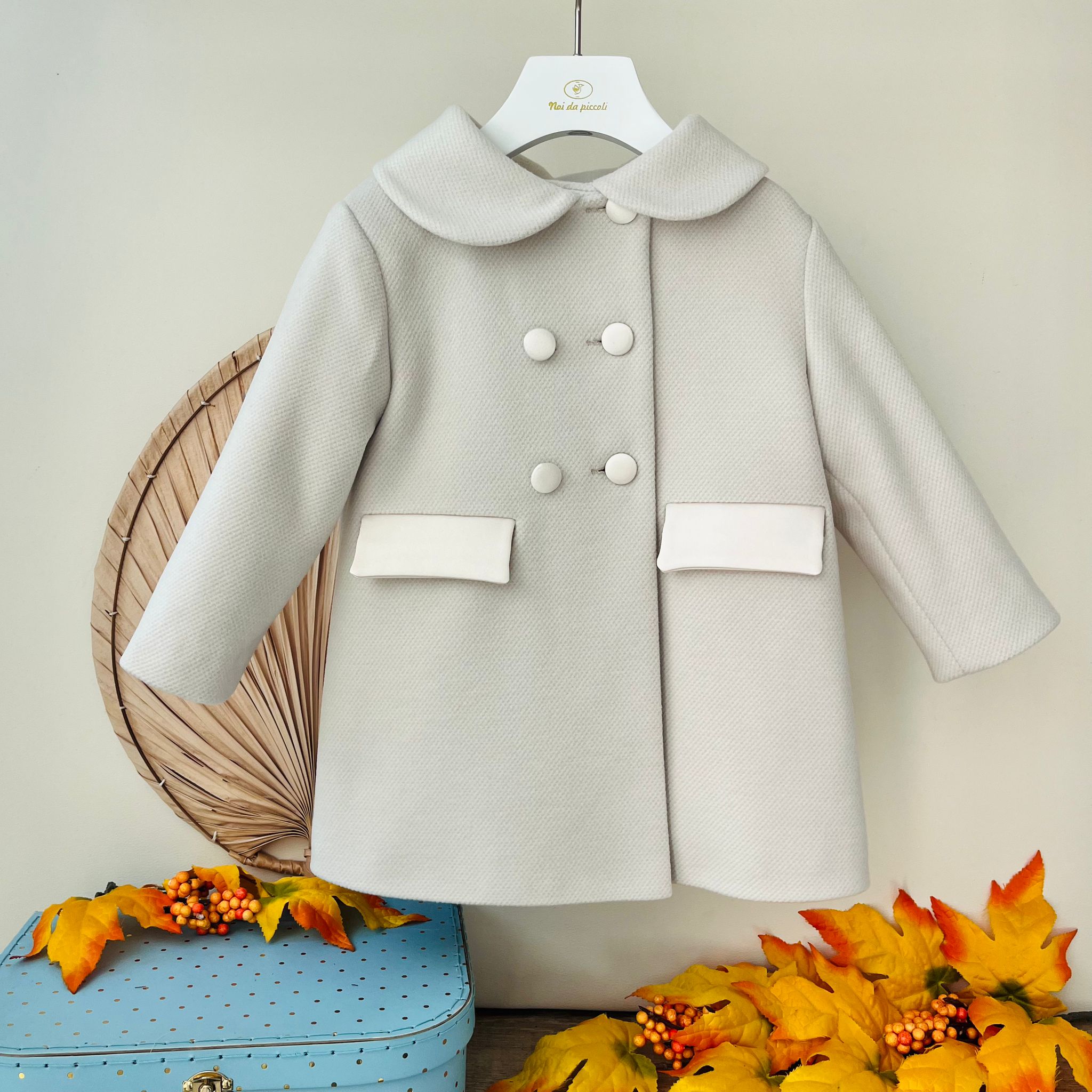CAPPOTTO IN PANNO CON BOTTONCINI BEIGE - Noi da piccoli