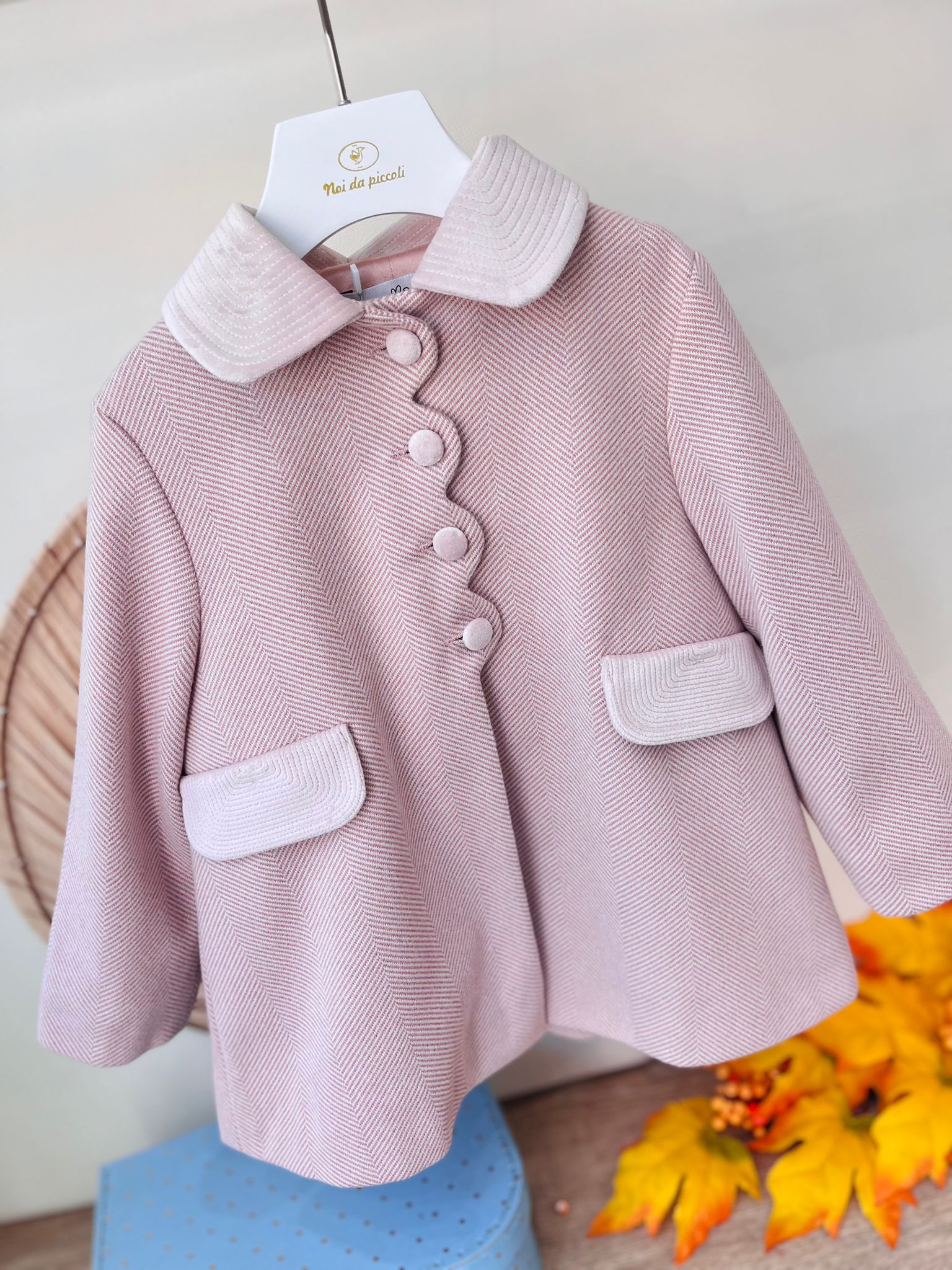 CAPPOTTO IN PANNO CON BOTTONCINI ROSA - Noi da piccoli