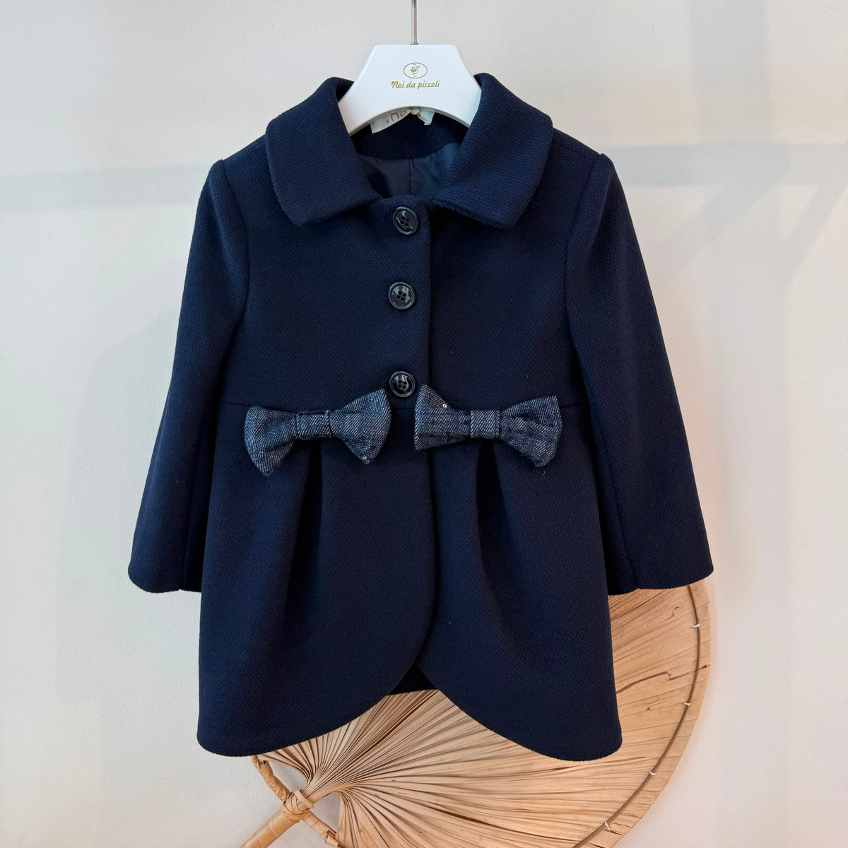 Cappotto in Panno con Fiocchetti Blu Nalù - Noi da piccoli