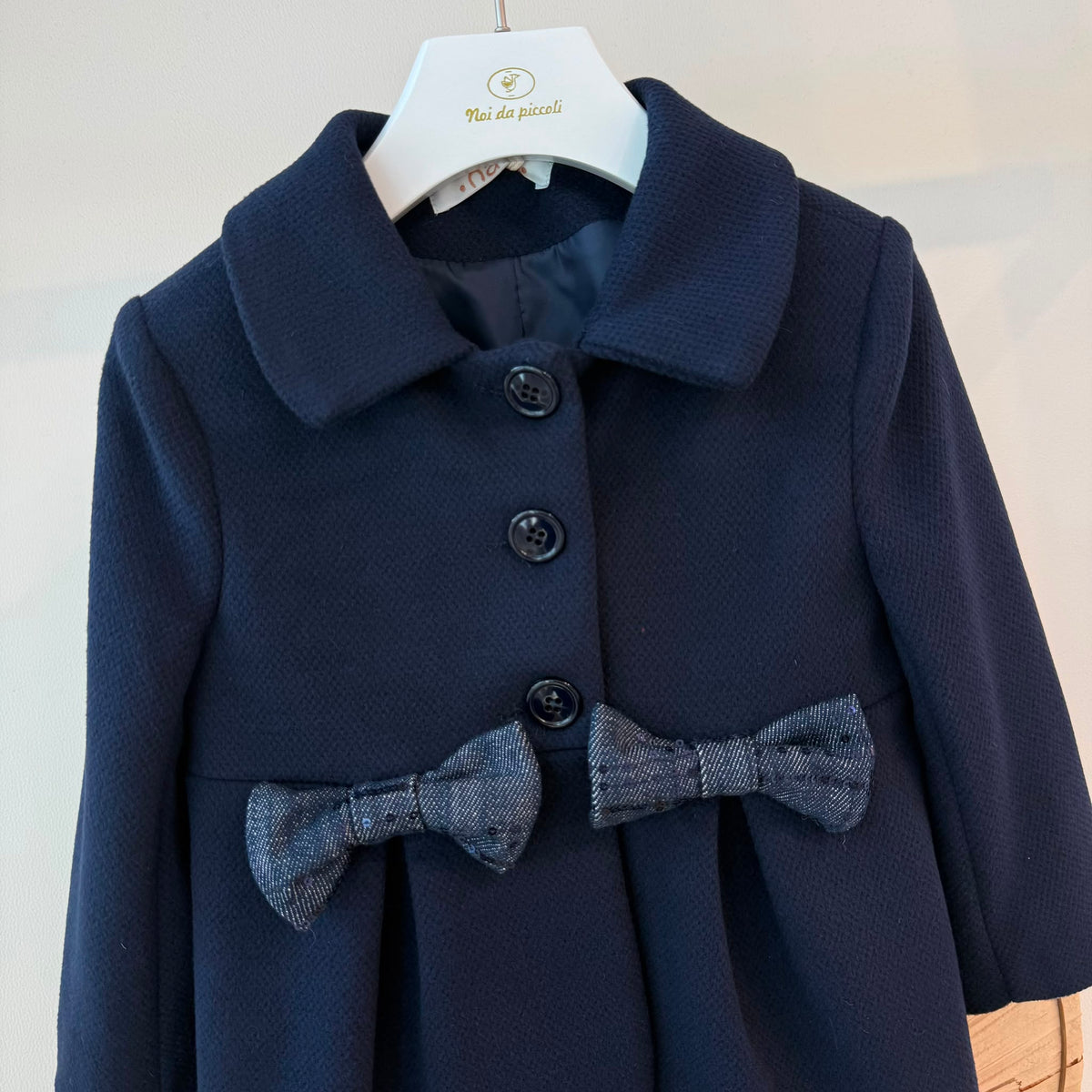 Cappotto in Panno con Fiocchetti Blu Nalù - Noi da piccoli