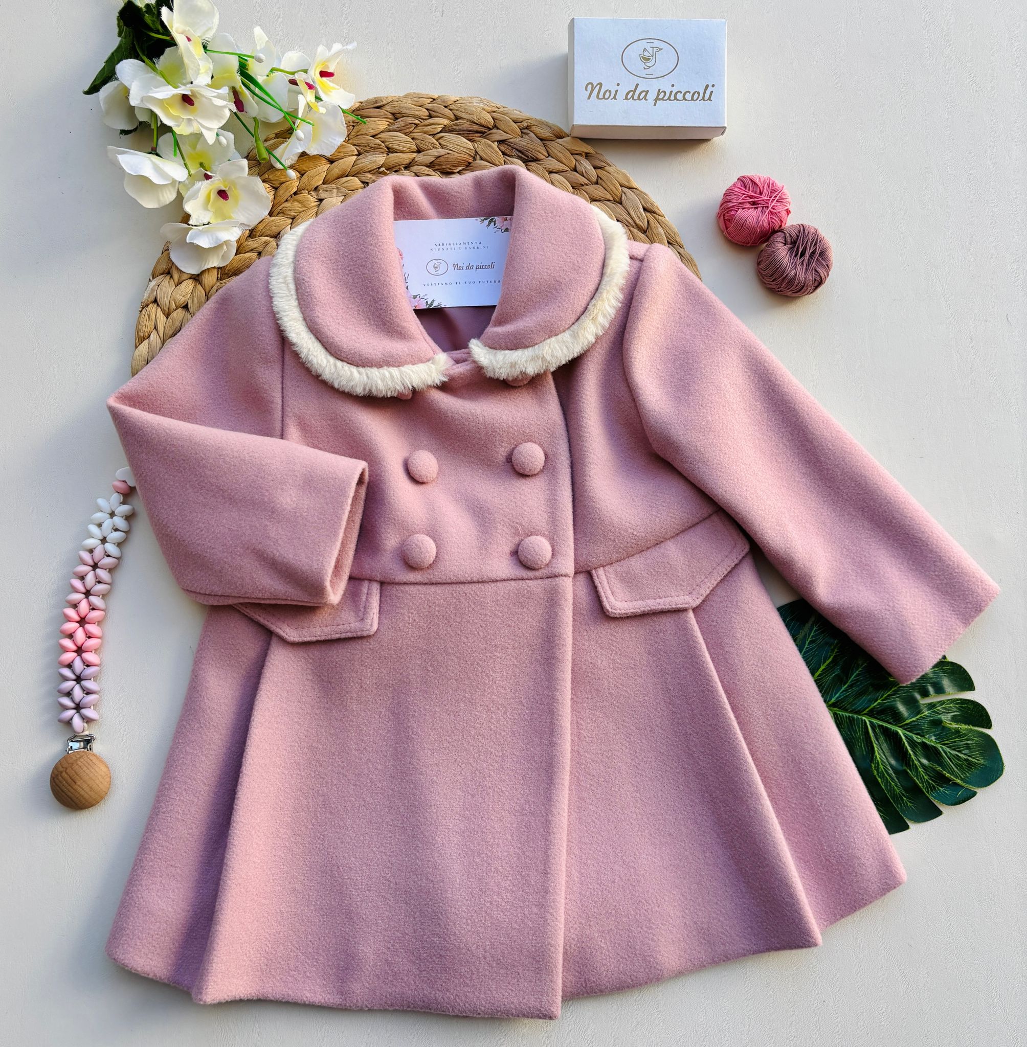 CAPPOTTO IN PANNO ROSA - Noi da piccoli