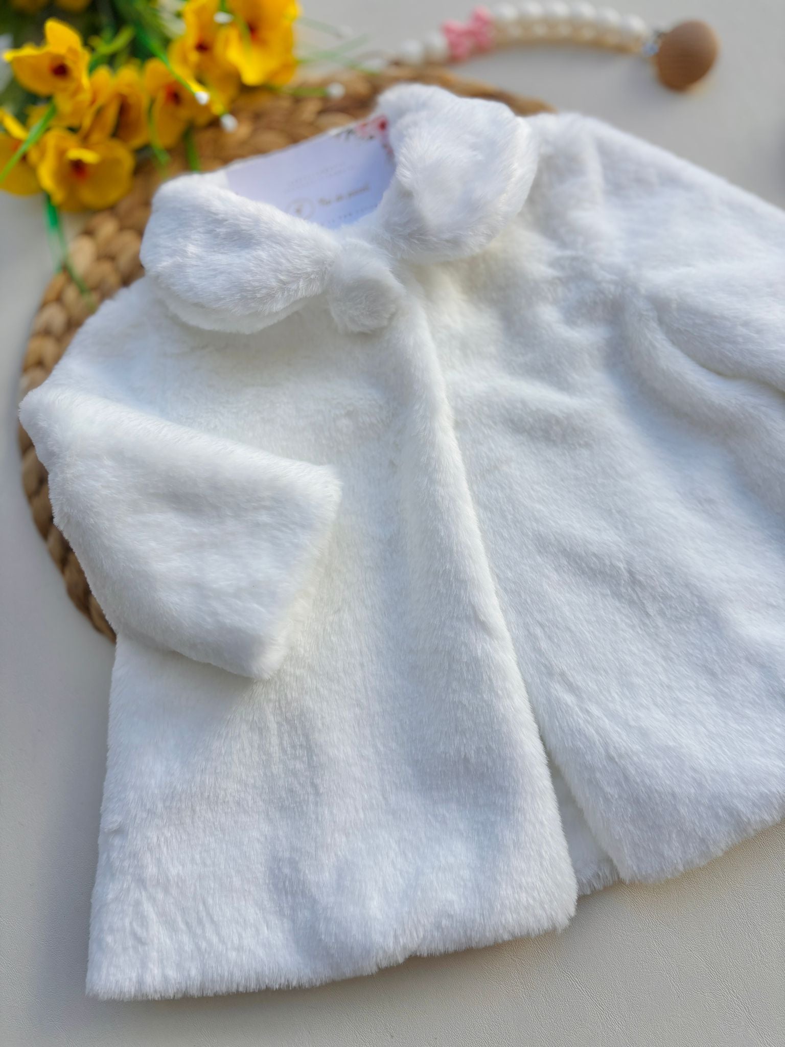 CAPPOTTO IN PELLICCIA BIANCO - Noi da piccoli