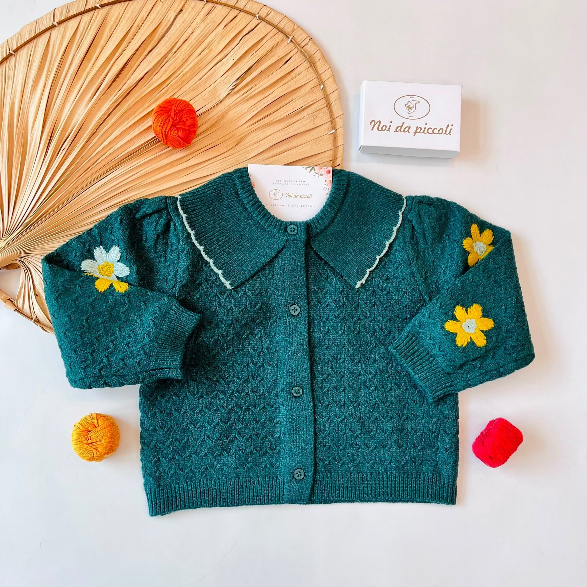 Cardigan COTONE CALDO VERDE - Noi da piccoli