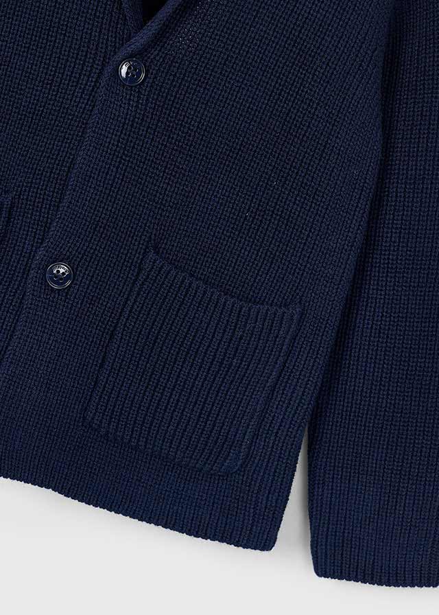 CARDIGAN IN FIILATO CALDO MILLE RIGHE BLU - Noi da piccoli