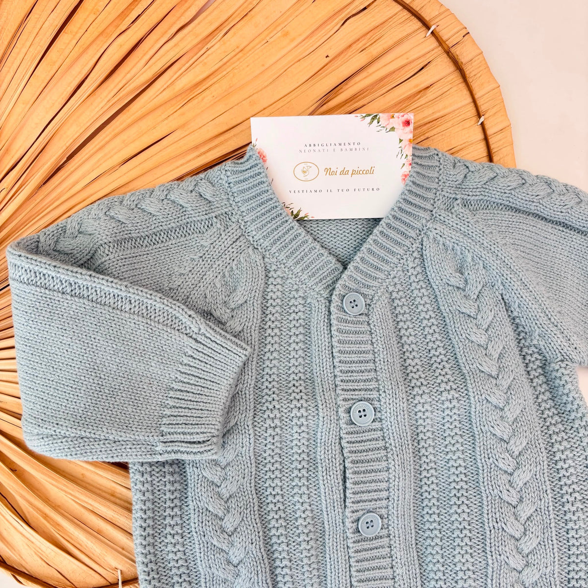 Cardigan IN FILATO CALDO CIELO - Noi da piccoli