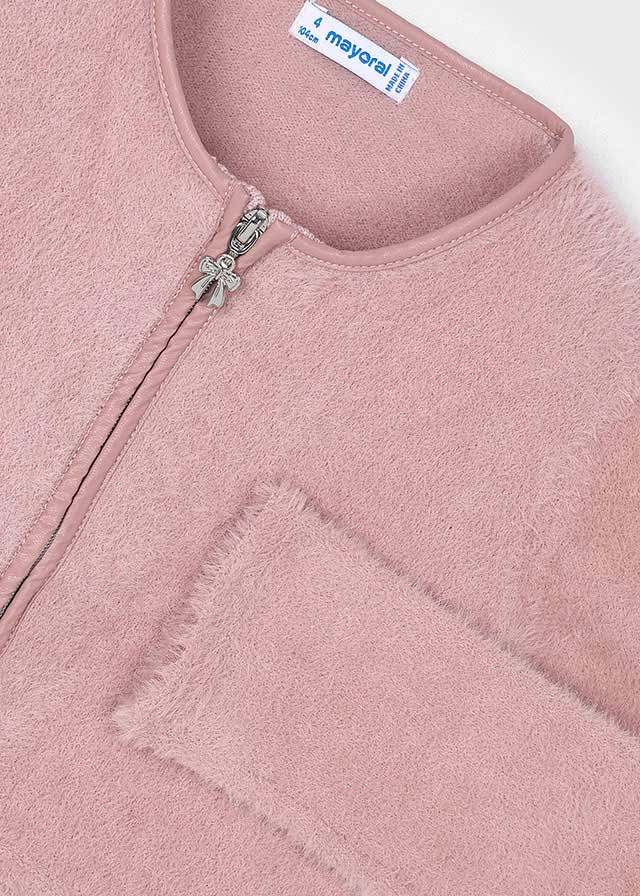 CARDIGAN IN FILATO CALDO ROSA MAQUILLAJE - Noi da piccoli