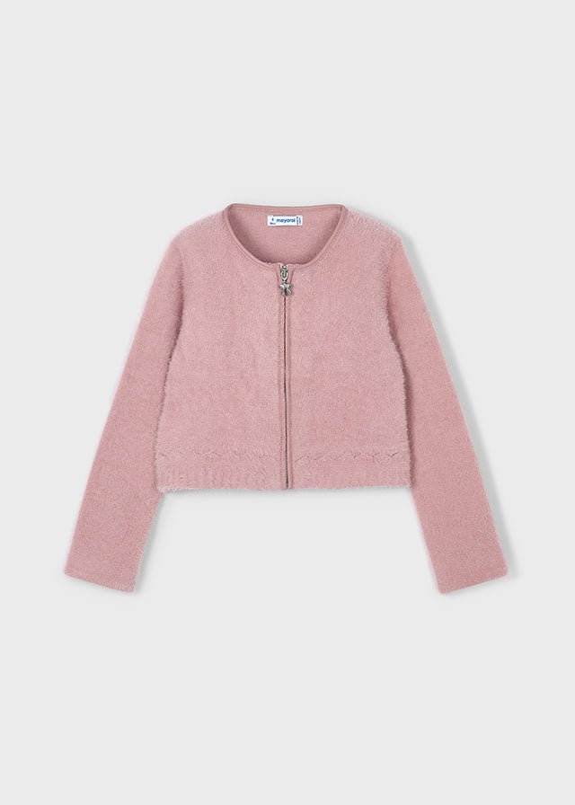 CARDIGAN IN FILATO CALDO ROSA MAQUILLAJE - Noi da piccoli
