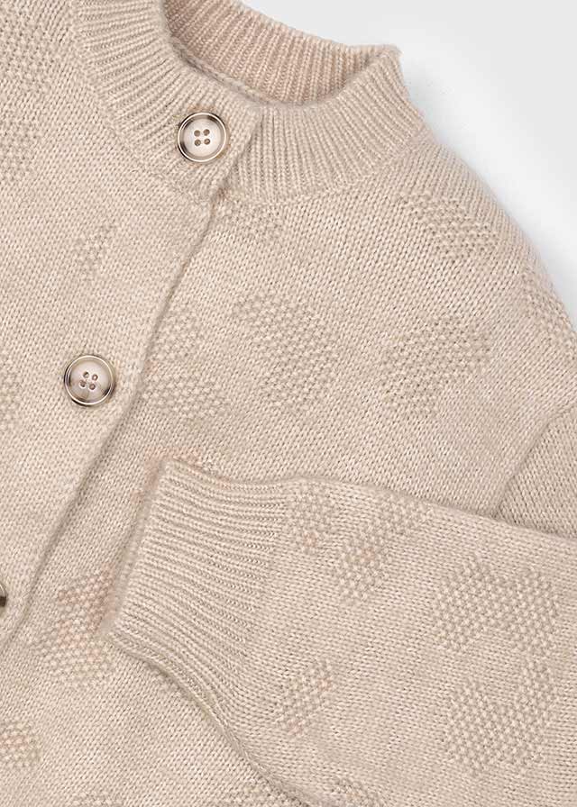 CARDIGAN IN LANA CON BOTTONCINI BEIGE - Noi da piccoli