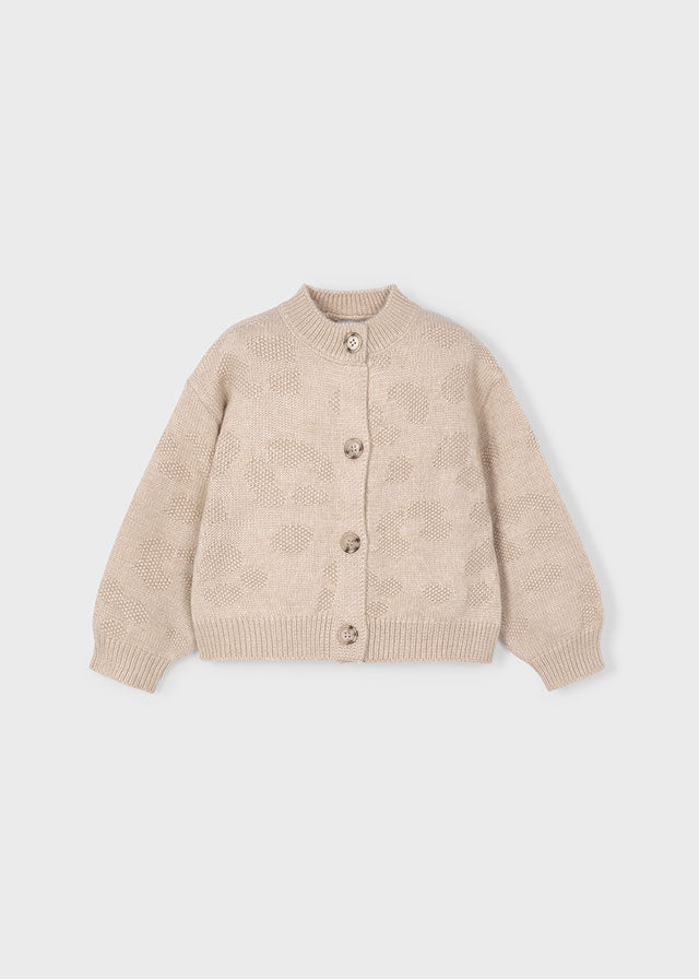CARDIGAN IN LANA CON BOTTONCINI BEIGE - Noi da piccoli