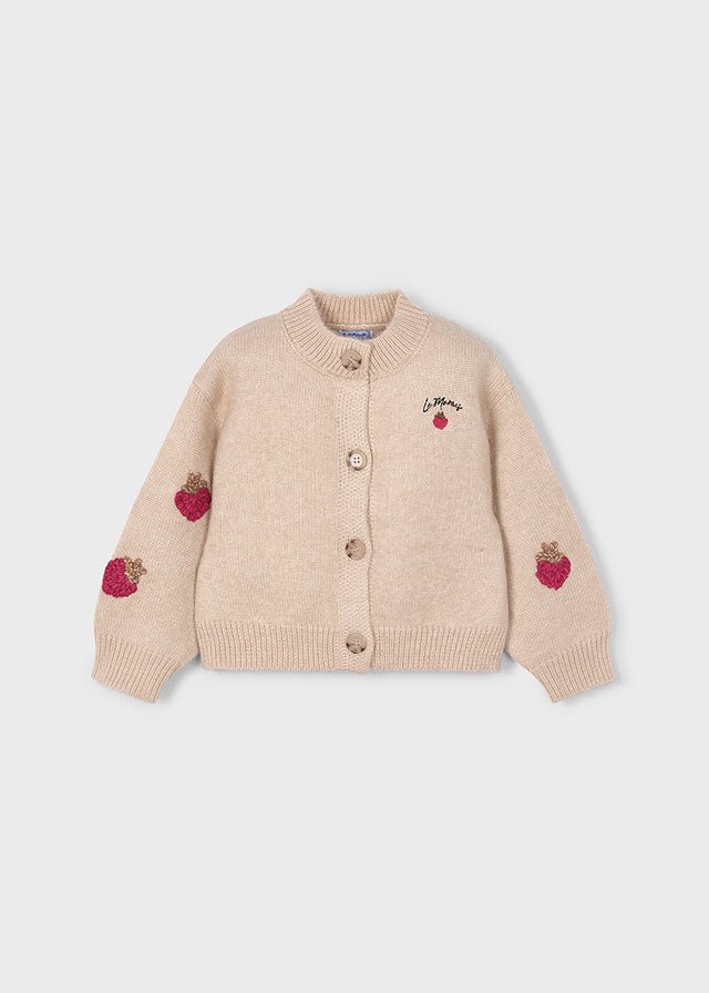 CARDIGAN IN TRICOT CON BOTTONCINI BEIGE - Noi da piccoli