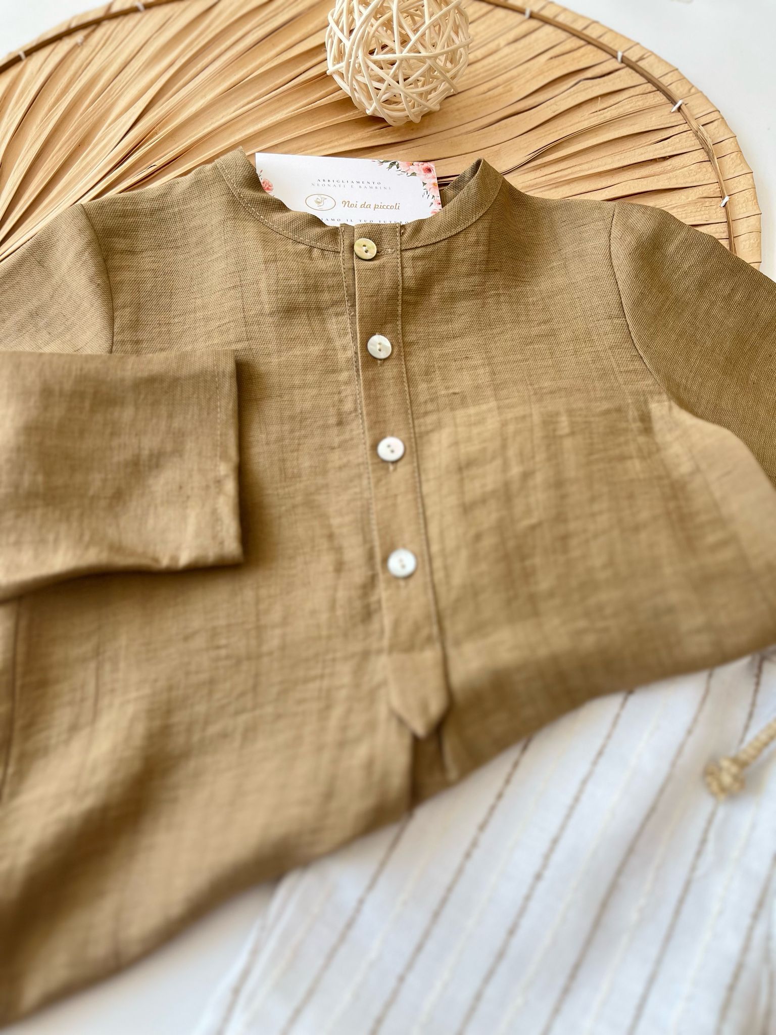 CASACCHINA CAFFE E PANTALONE A RIGHE CAFFE - Noi da piccoli