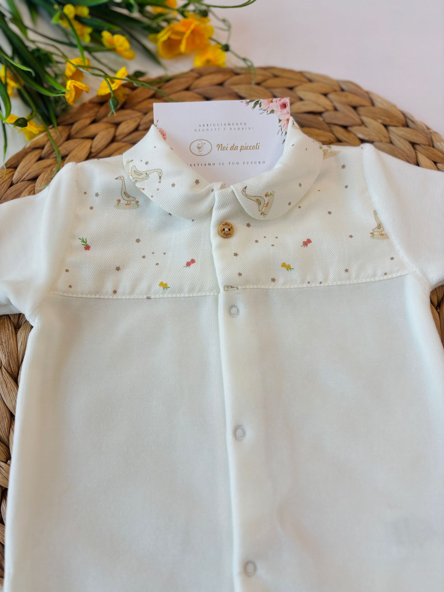 TUTINA IN CINIGLIA BIANCO CON PARTE ALTA OCHETTA