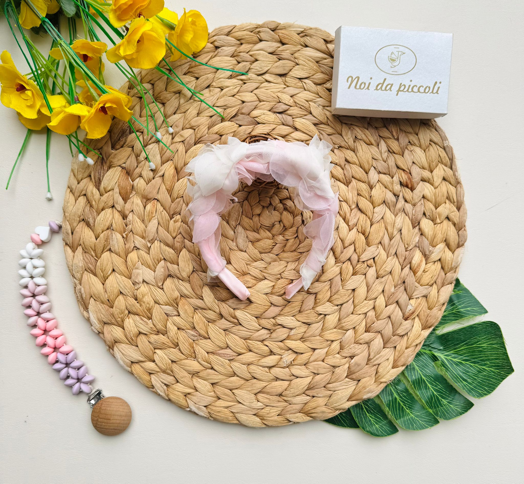 CERCHIETTO CON FIORELLINI ROSA - Noi da piccoli