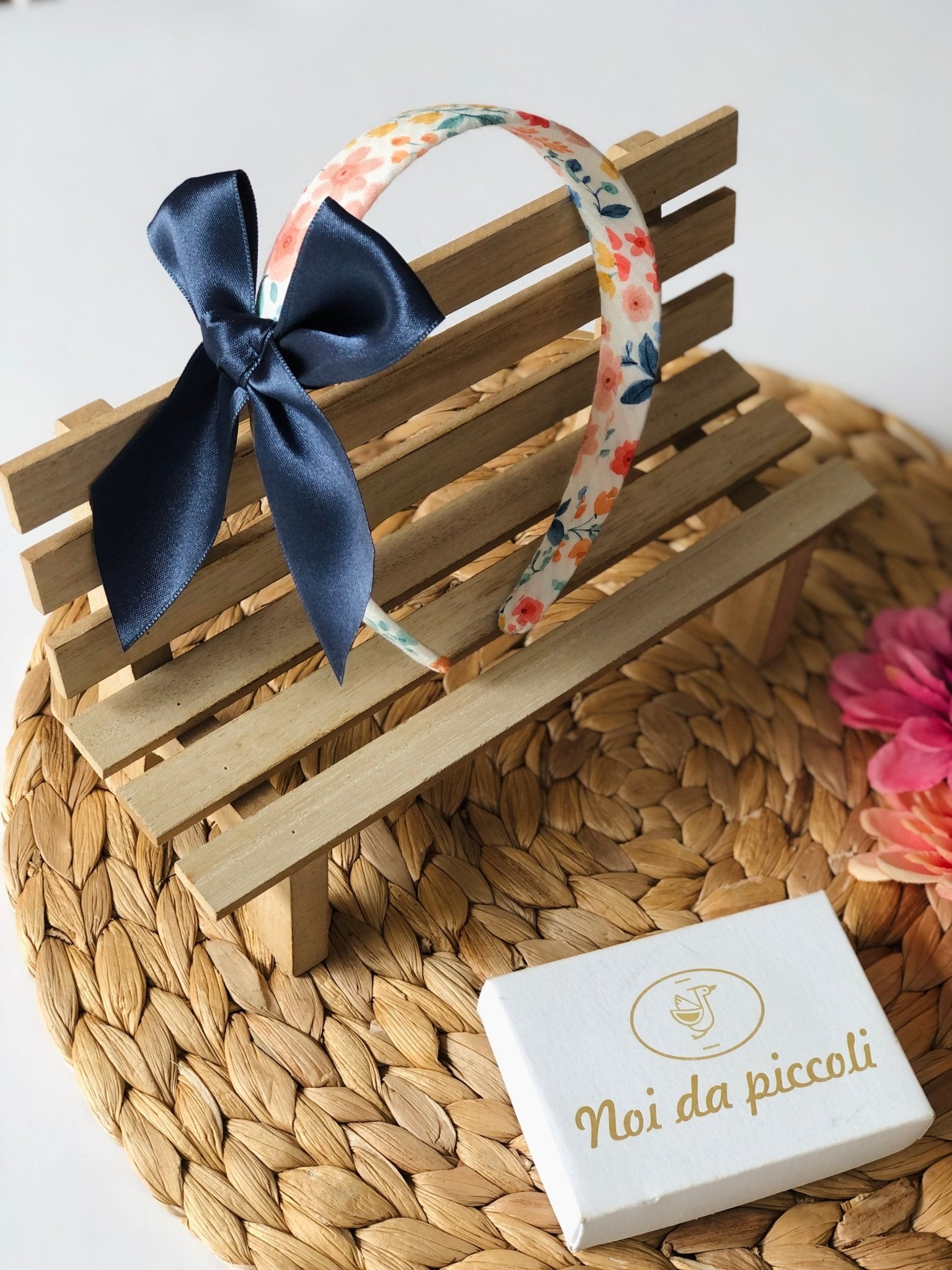 CERCHIETTO FIORI E FIOCCO BLU - Noi da piccoli