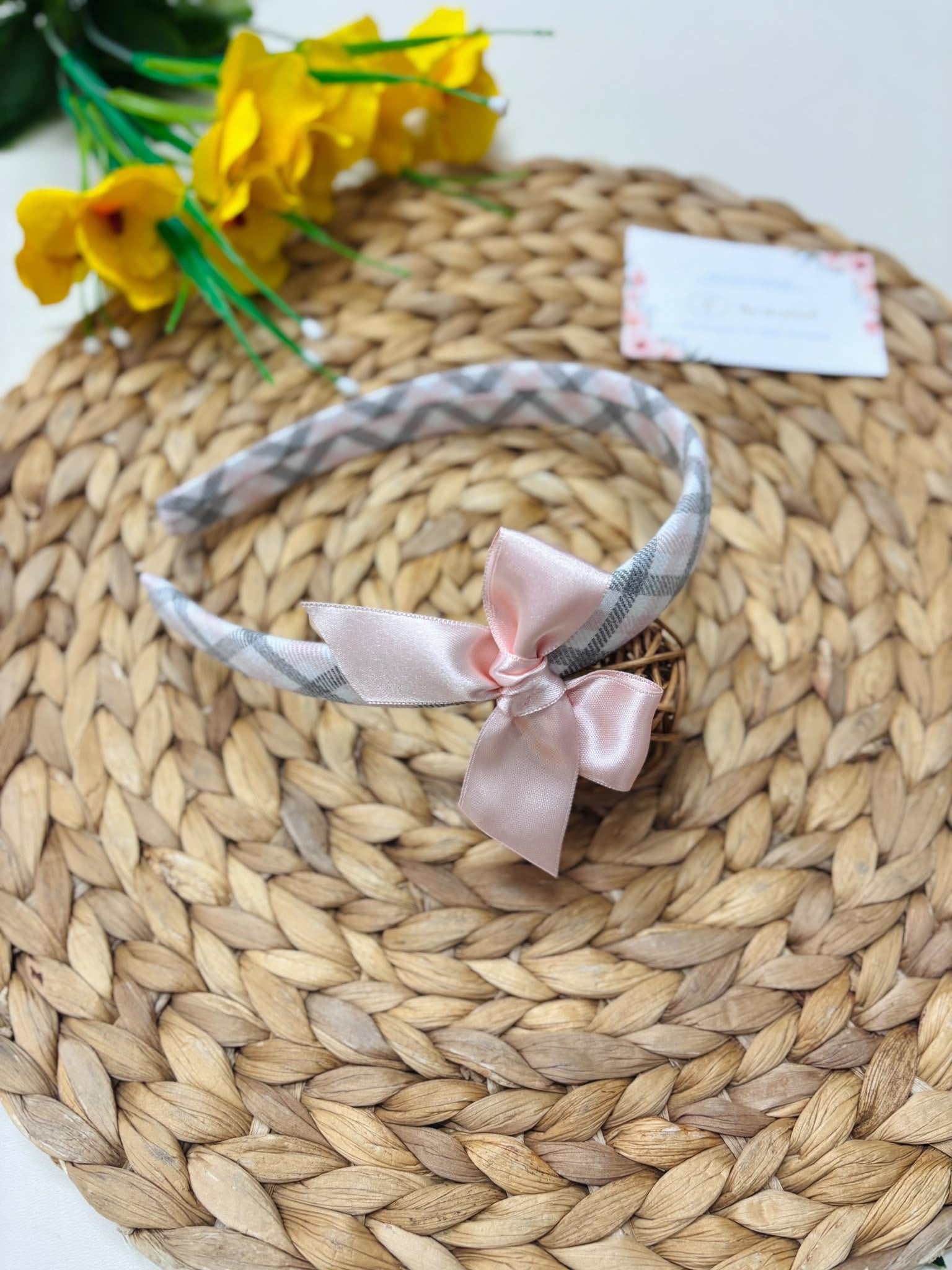 CERCHIETTO GRIGIO E ROSA - Noi da piccoli