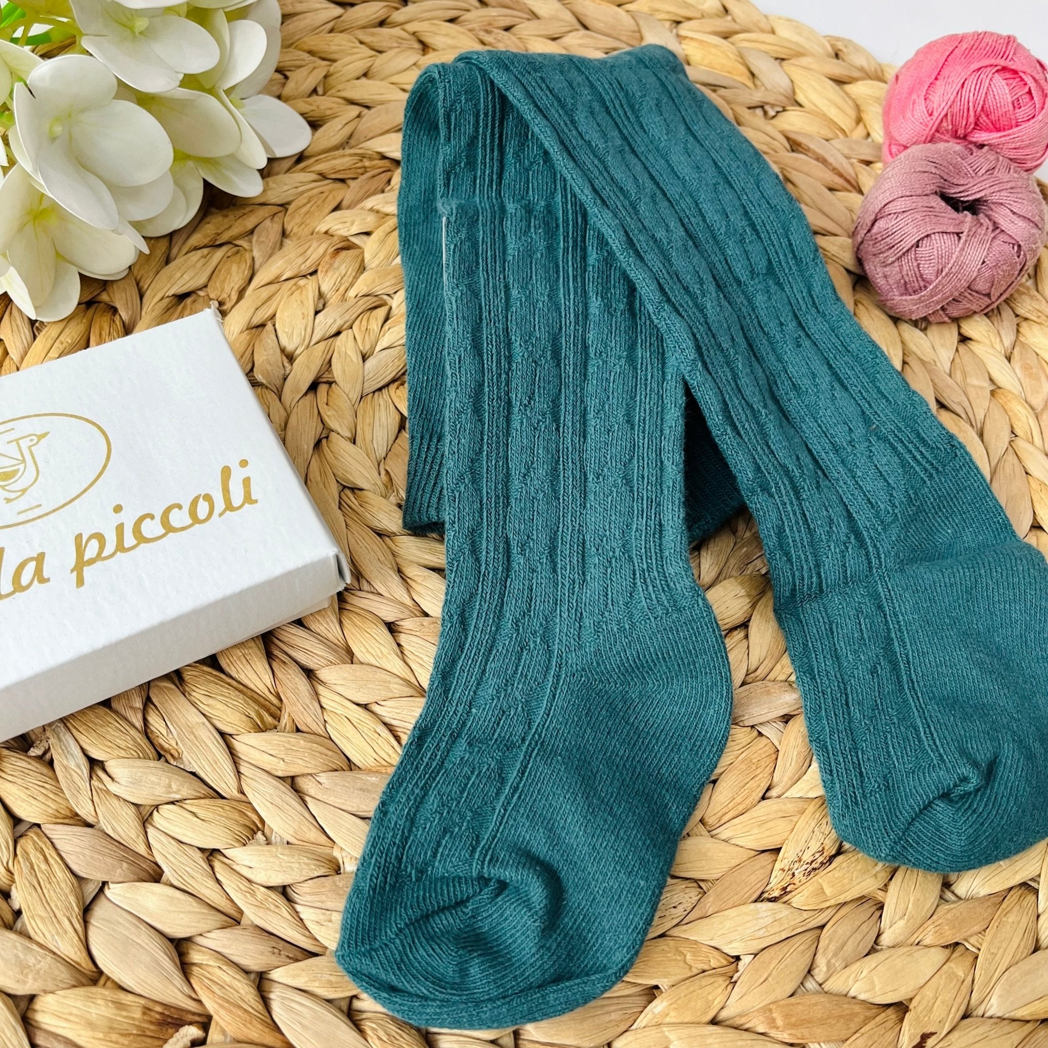 COLLANT COTONE CALDO LAVORATO VERDE - Noi da piccoli