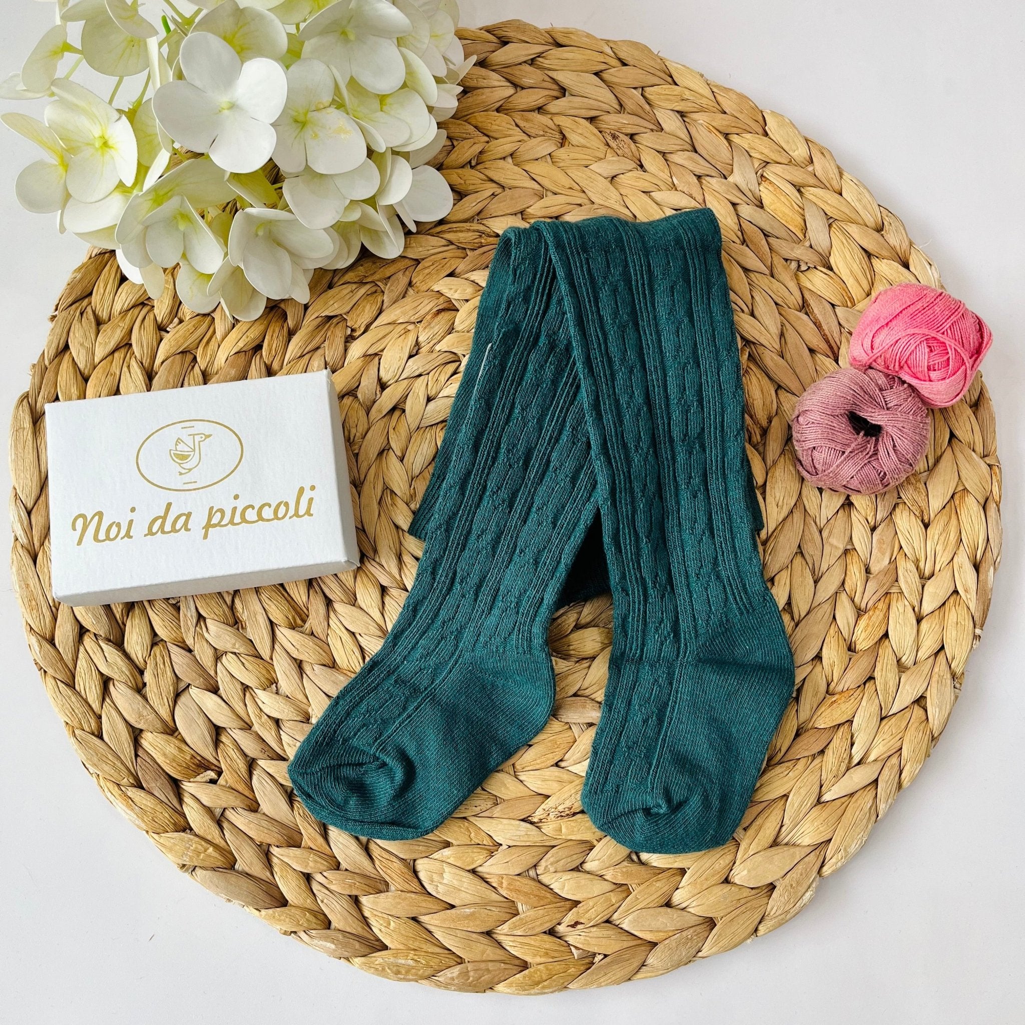 COLLANT COTONE CALDO LAVORATO VERDE - Noi da piccoli